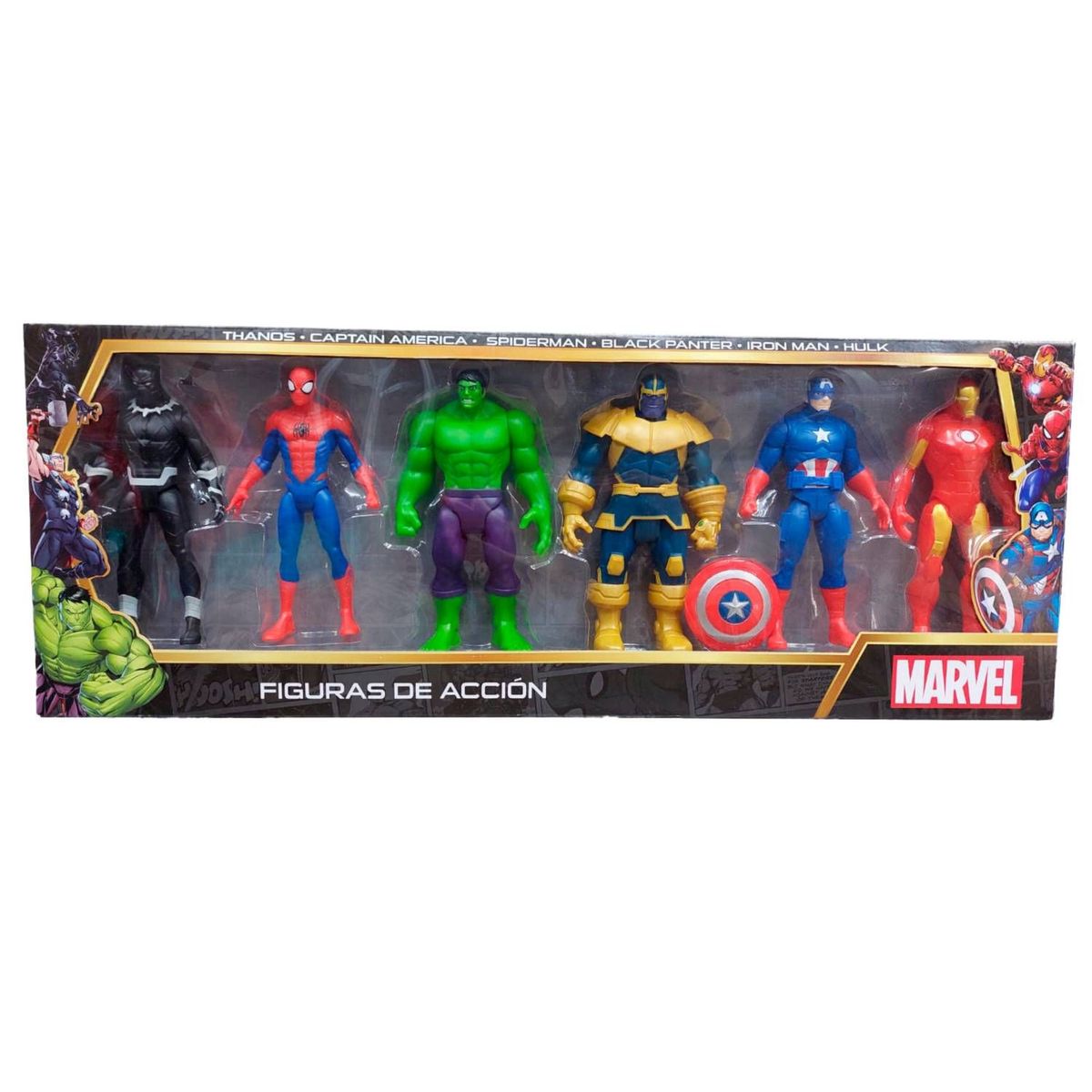 MARVEL - Set De Figuras Articulables Y De Jebe Avengers 6Pcs