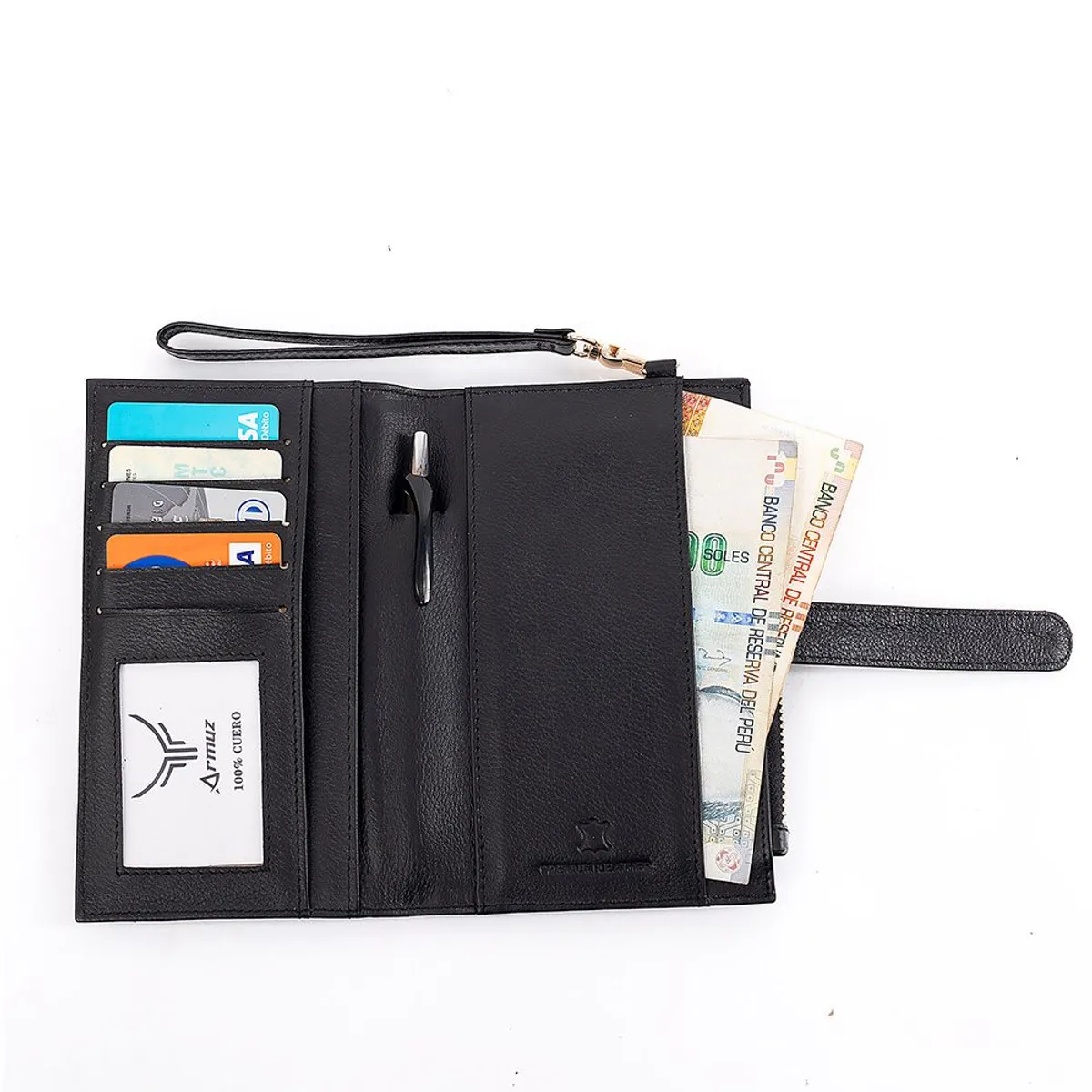 ARMUZ - Billetera y porta pasaporte de cuero vacuno ARW03 Diseño moderno