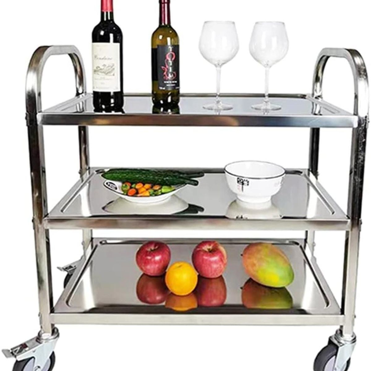 GENERICO - Carrito de Servicios hotelero de acero inoxidable