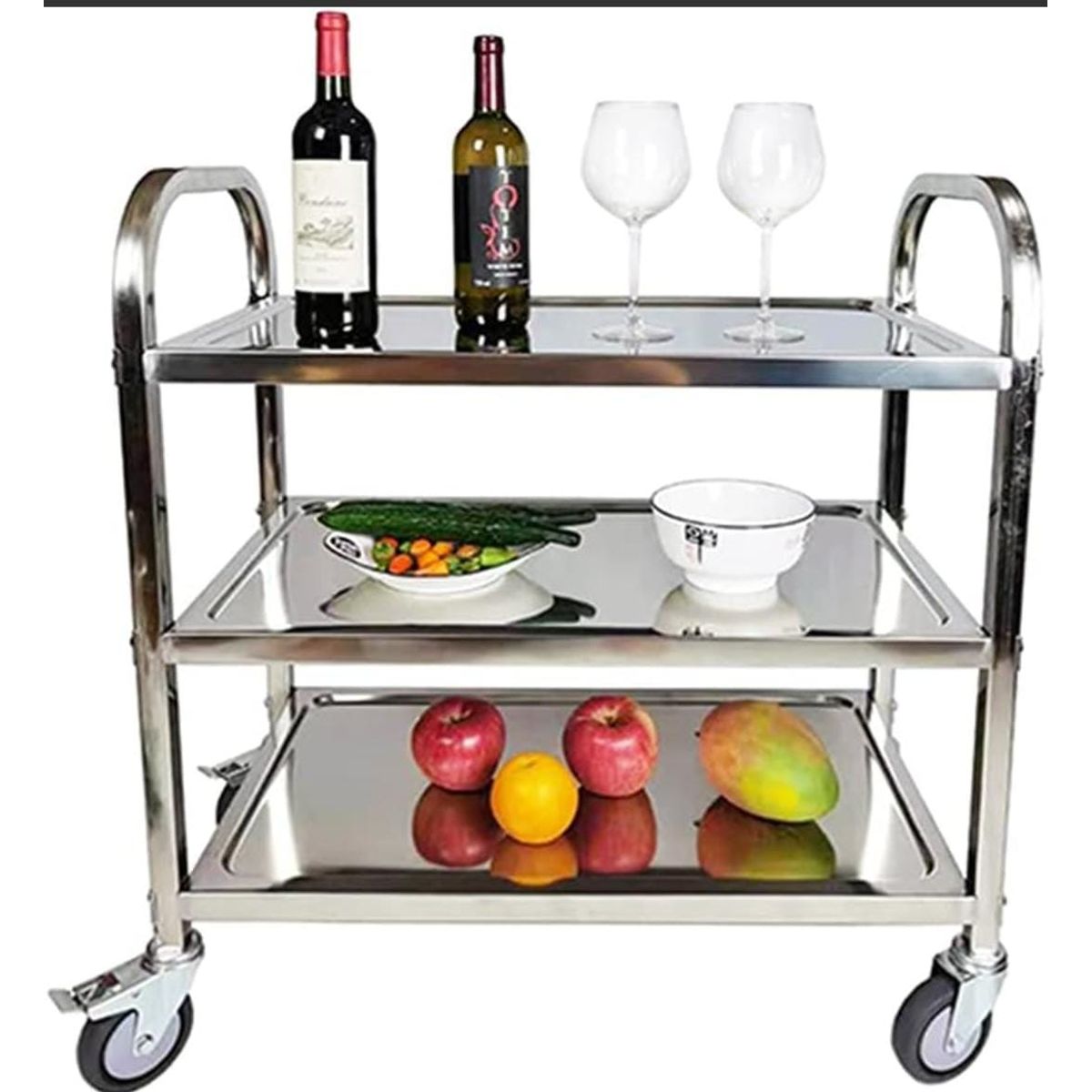 GENERICO - Carrito de Servicios hotelero de acero inoxidable