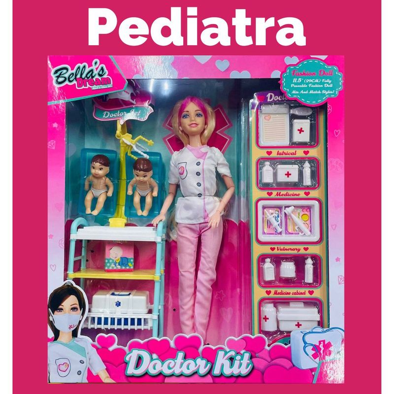 GENERICO - Kit de Muñeca Doctora Pediatra y Accesorios