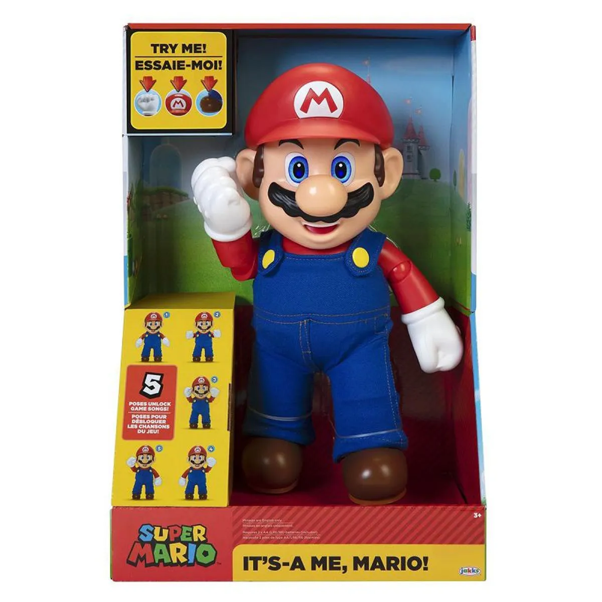 JAKKS PACIFIC - Super Mario Bros Interactivo 30 cm - It's-A Me Mario