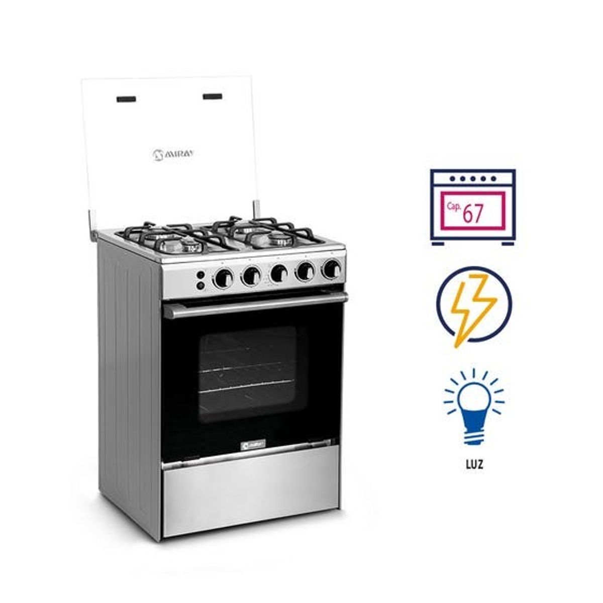 MIRAY - COCINA A GAS 4 HORNILLAS MIRAY OLMO PLUS