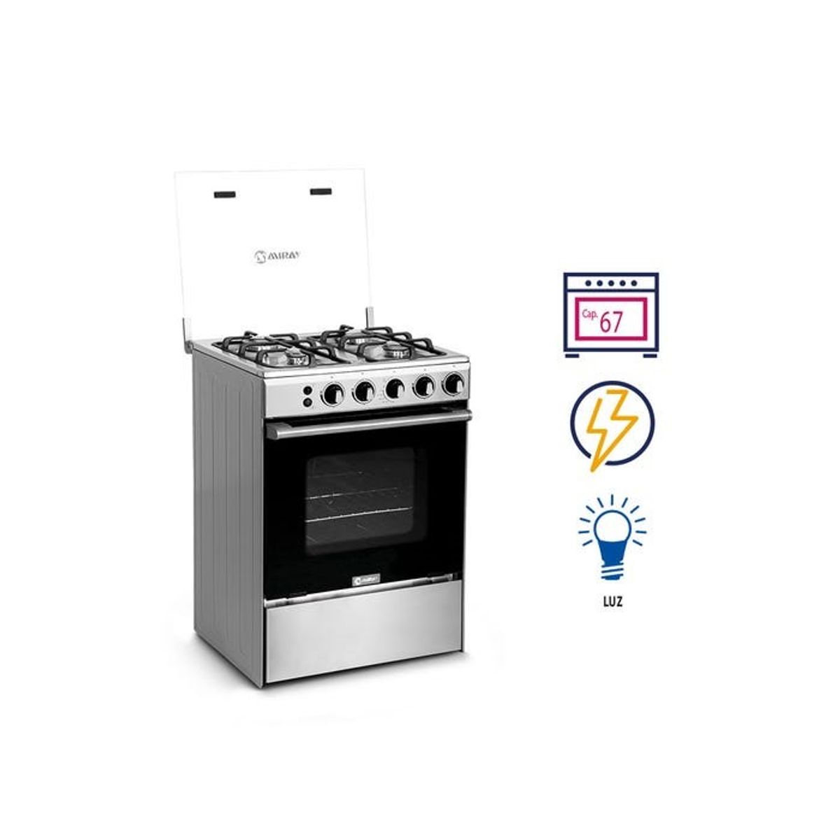 MIRAY - COCINA A GAS 4 HORNILLAS MIRAY OLMO PLUS