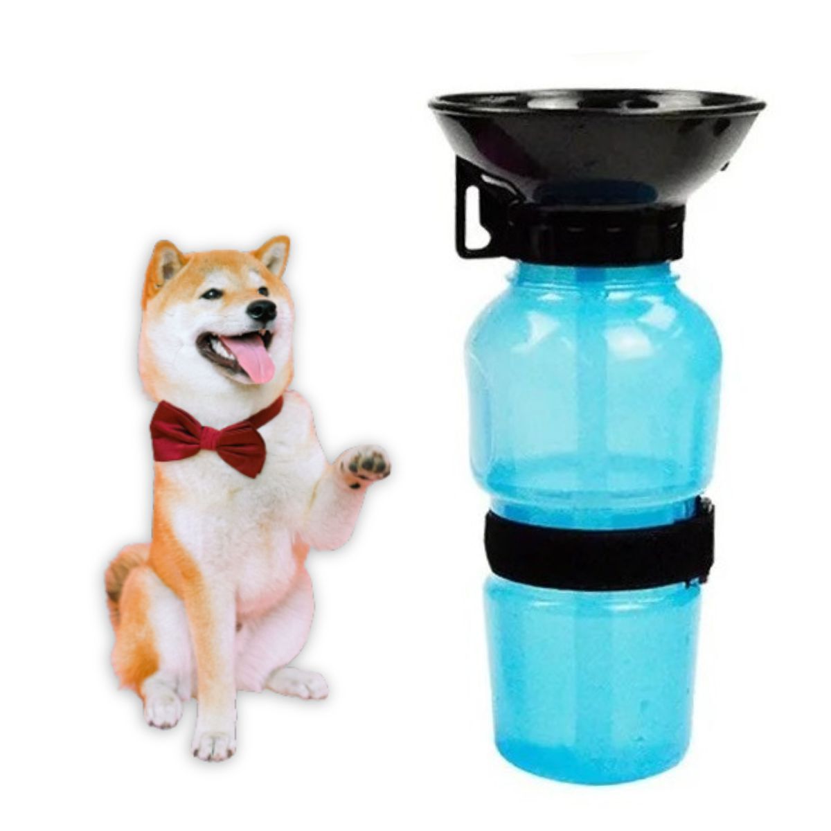 GENERICO - BOTELLA PORTATIL PARA MASCOTAS COLOR CELESTE