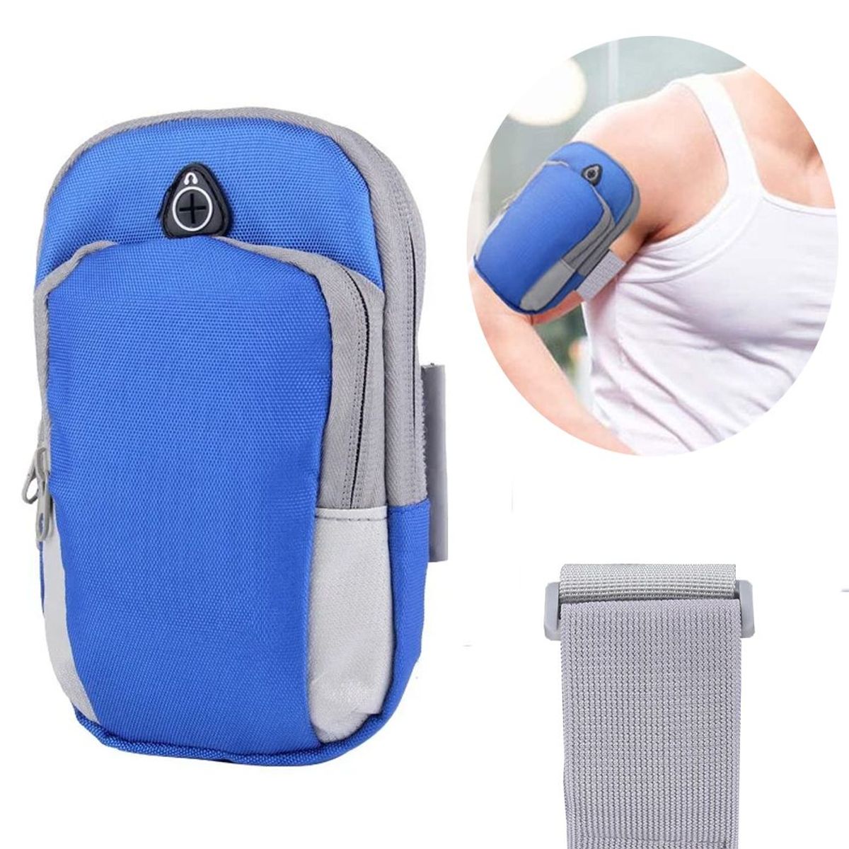 GENERICO - Bolso Porta Celular Deportivo Con Correa brazalete  Azul