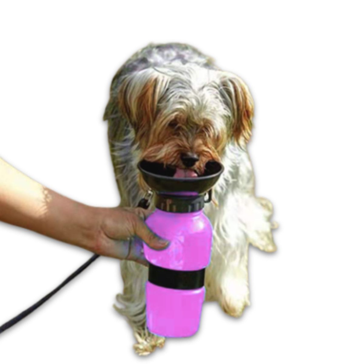 GENERICO - BOTELLA PORTATIL PARA MASCOTAS COLOR ROSADA