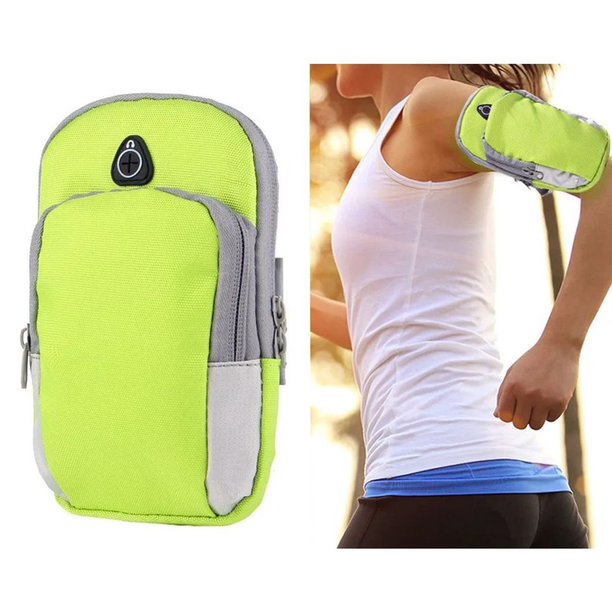 GENERICO - Bolso Porta Celular Deportivo Con Correa brazalete  Verde