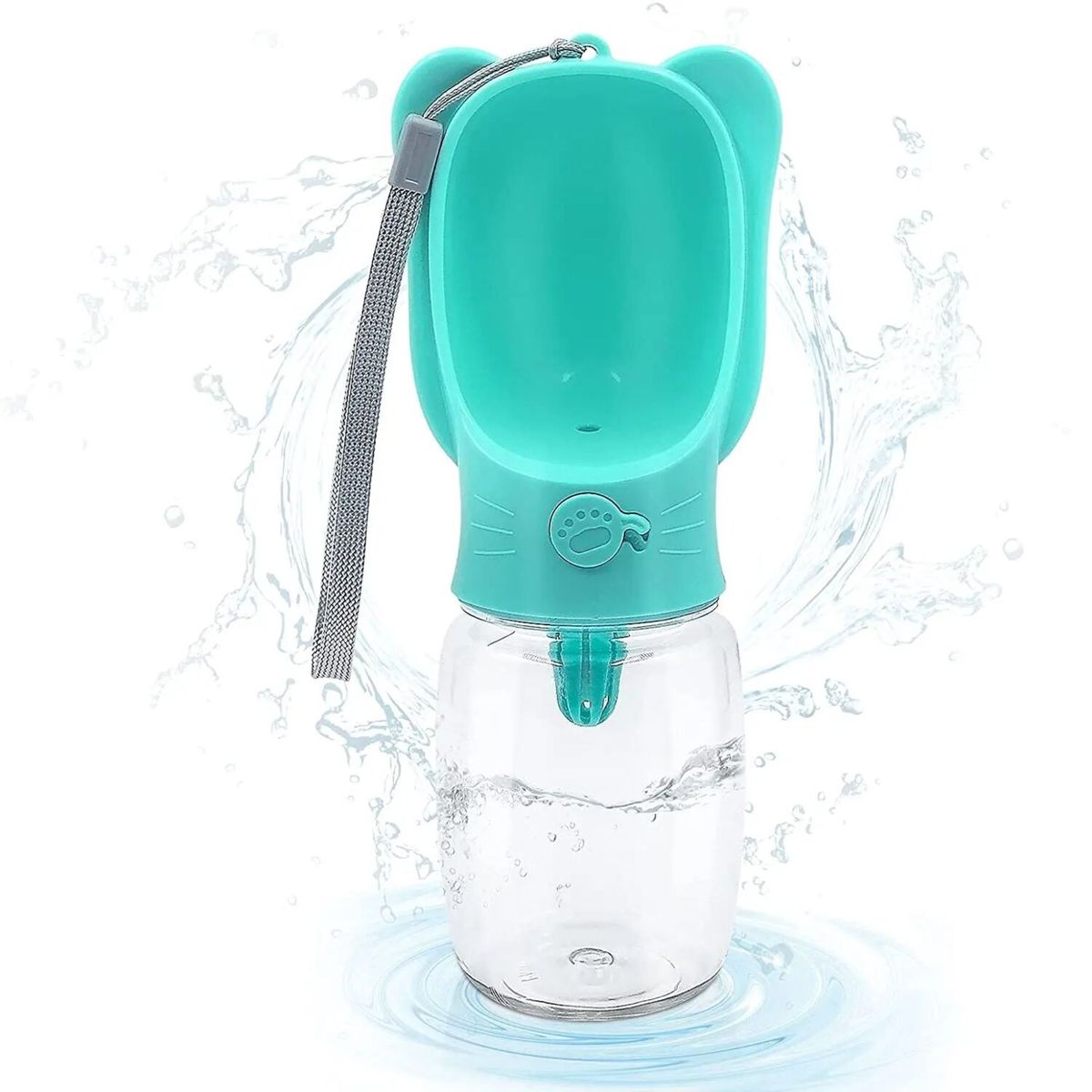 GENERICO - BOTELLA DE AGUA PORTATIL PARA MASCOTAS VERDE - 550 mL