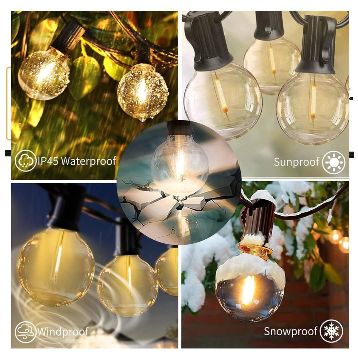 GENERICO - Guirnalda 25 Bombillas 15 metros LED Vintage Jardin Fiestas exterior