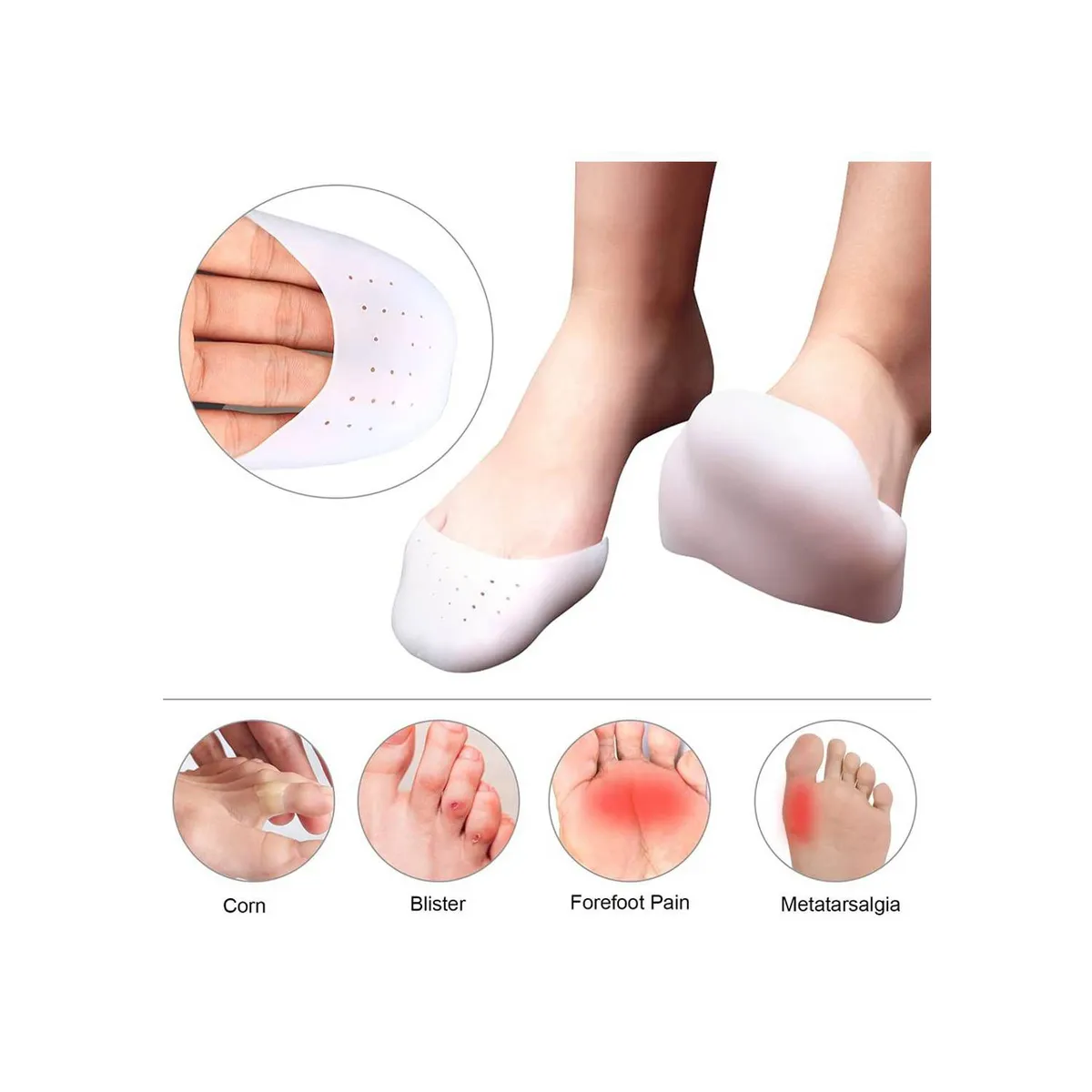 GENERICO - Protector Dedos Pie Almohadilla de Gel Silicona para Dedos