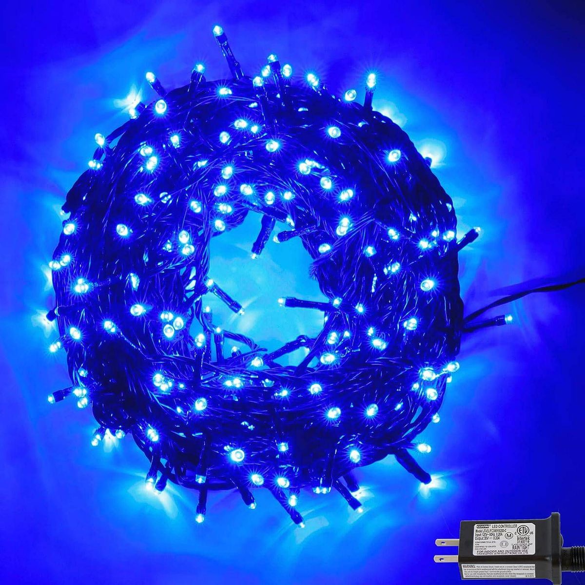 GENERICO - Luces para Árbol 200 Led 5 Secuencias Color azul x 200 luces