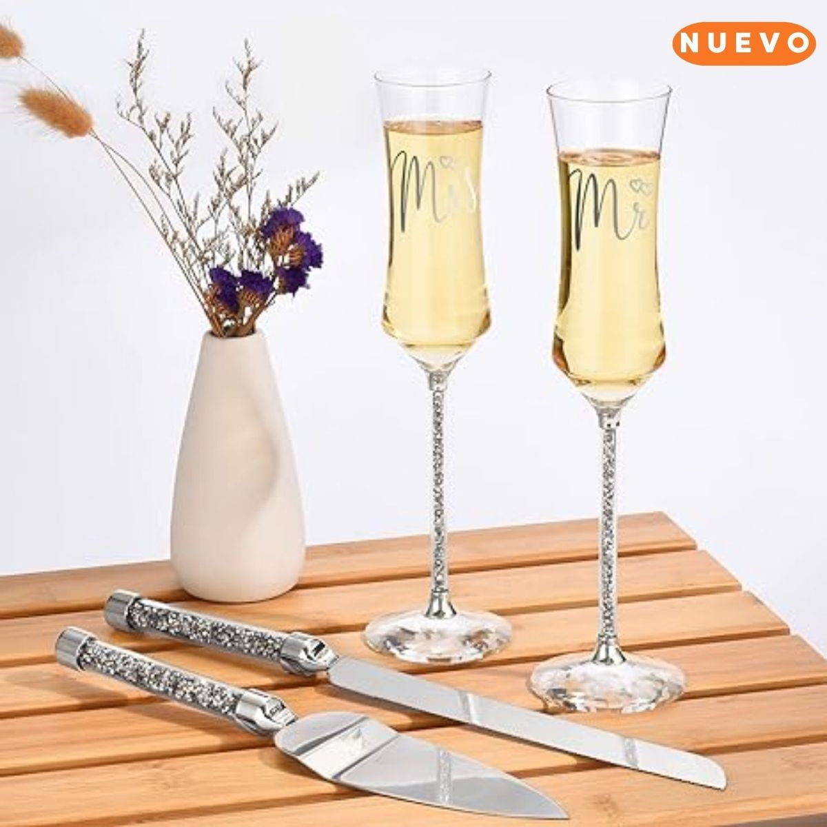 GENERICO - Copas Elegantes  de Brindis  "Mr and Mrs"