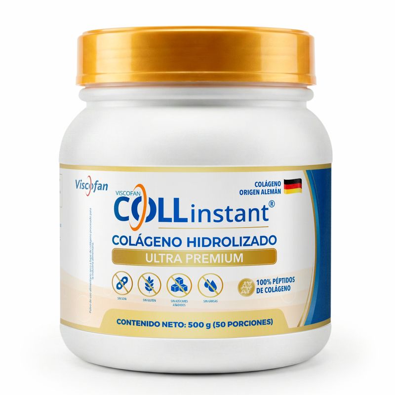 VISCOFAN COLLINSTANT - Colágeno Hidrolizado Alemán Ultra Premium 500 gr con Péptidos Bioactivos  COLLinstant Viscofan 100% Puro