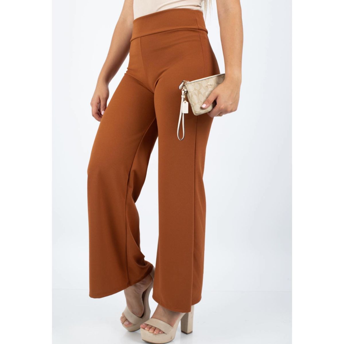 GENERICO - PANTALÓN  PALAZO DE DAMA SCUBA LICRADO