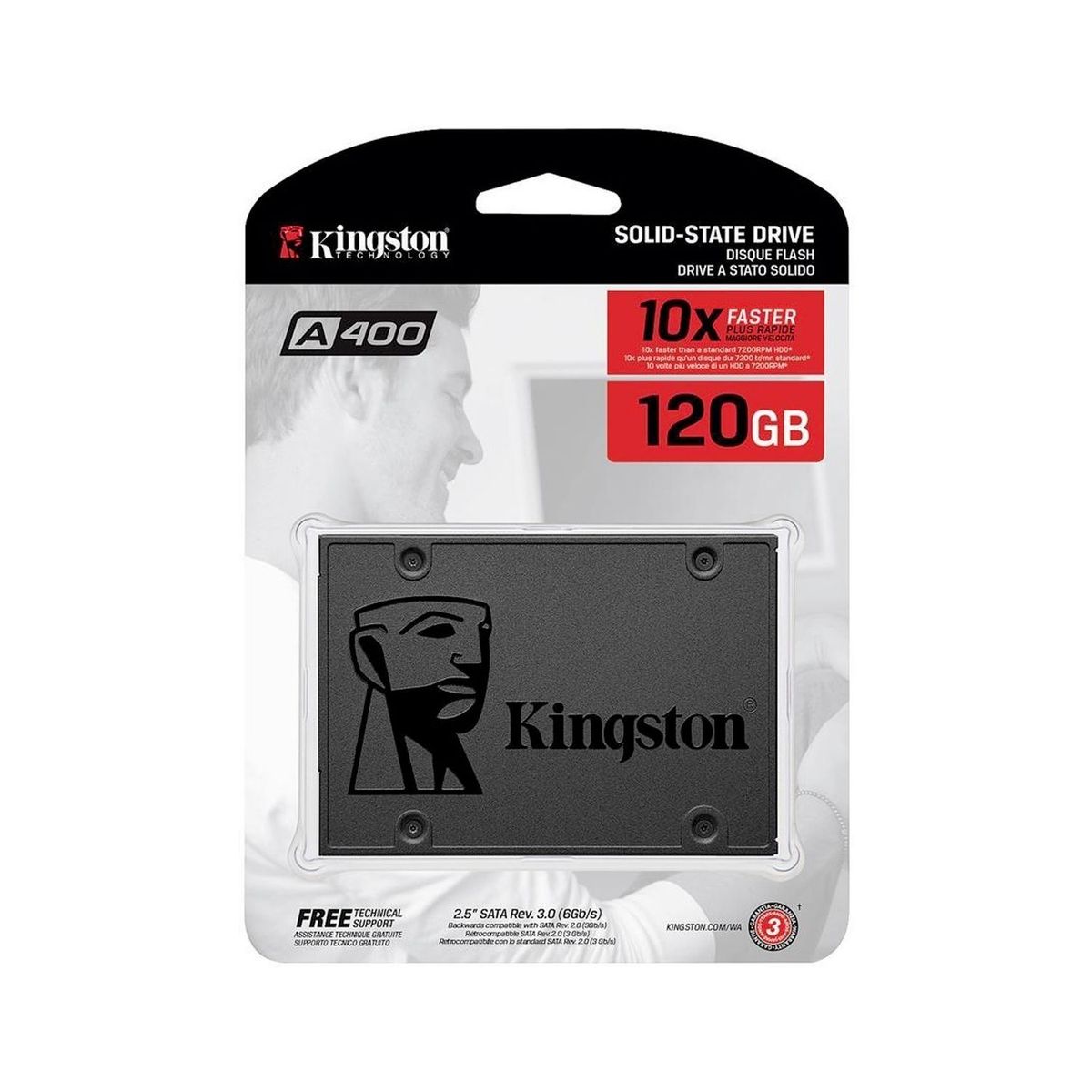 KINGSTON - Disco Duro Interno Solido SSD Kingston SA400S37 120GB SATA