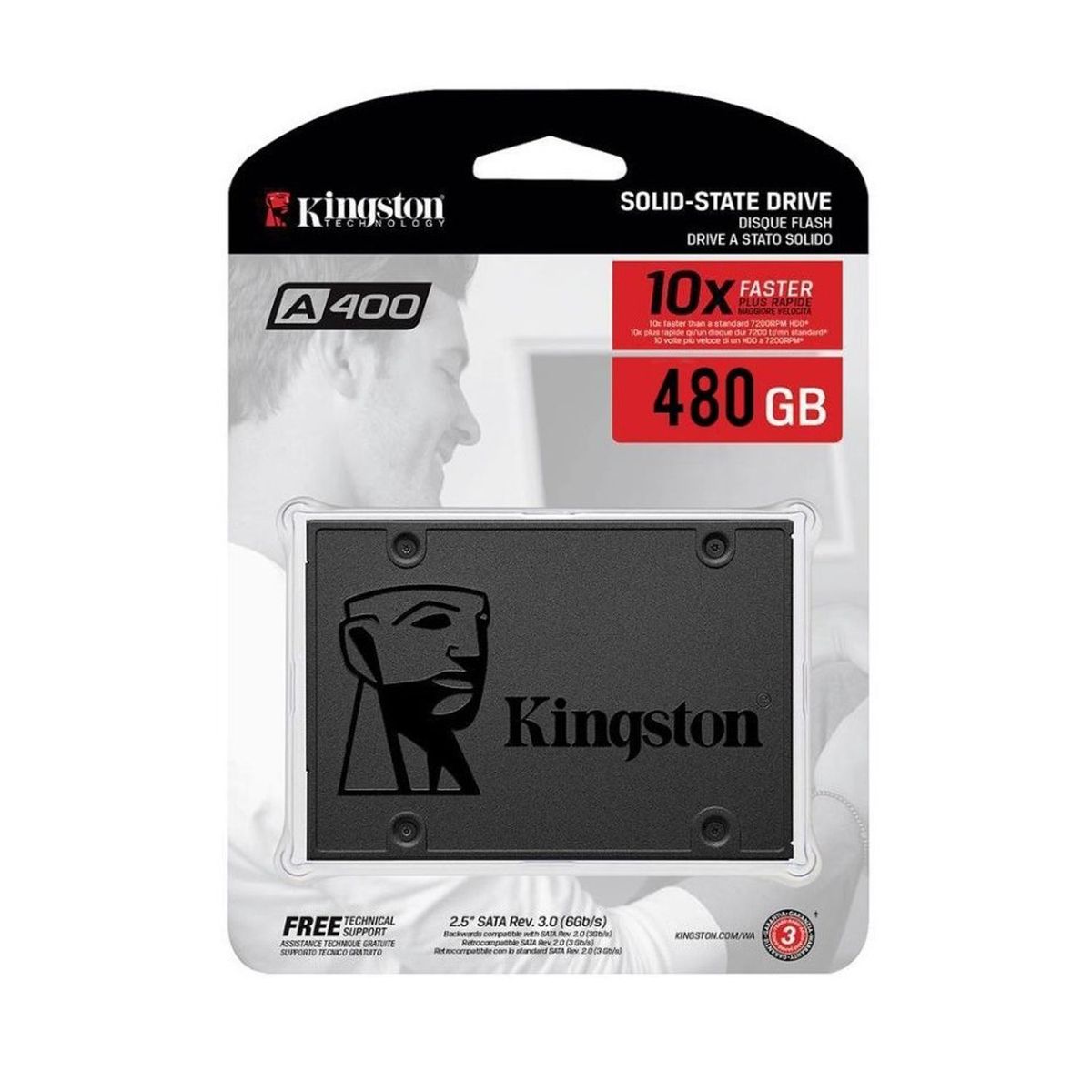 KINGSTON - Disco Duro Interno Solido SSD Kingston SA400S37 480GB SATA