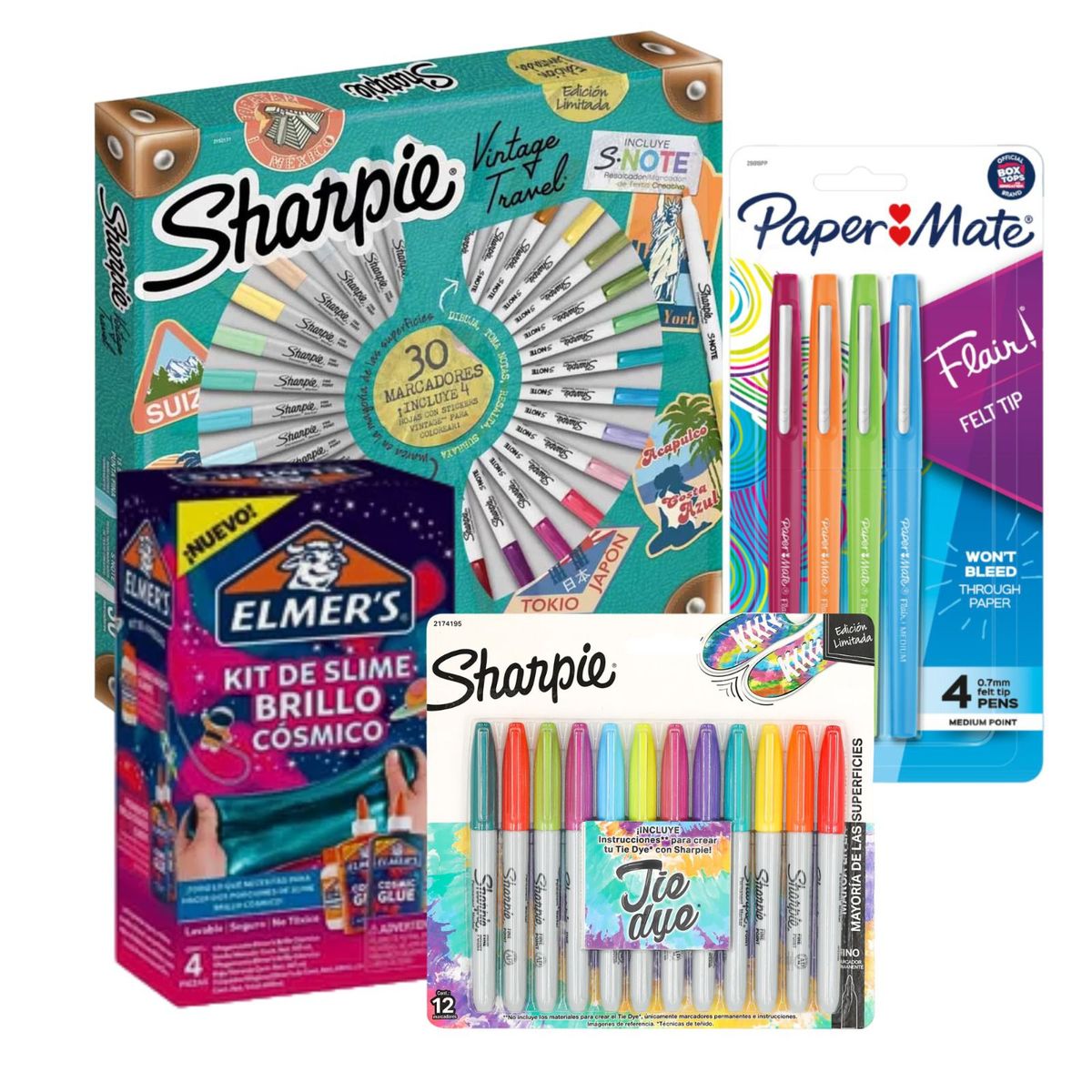 SHARPIE - Set de Marcadores Sharpie y Paper Mate Slime Elmers