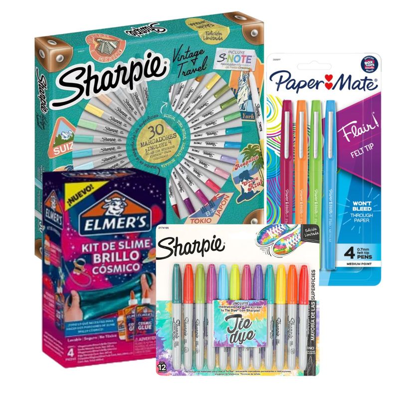 SHARPIE - Set de Marcadores Sharpie y Paper Mate  Slime Elmers