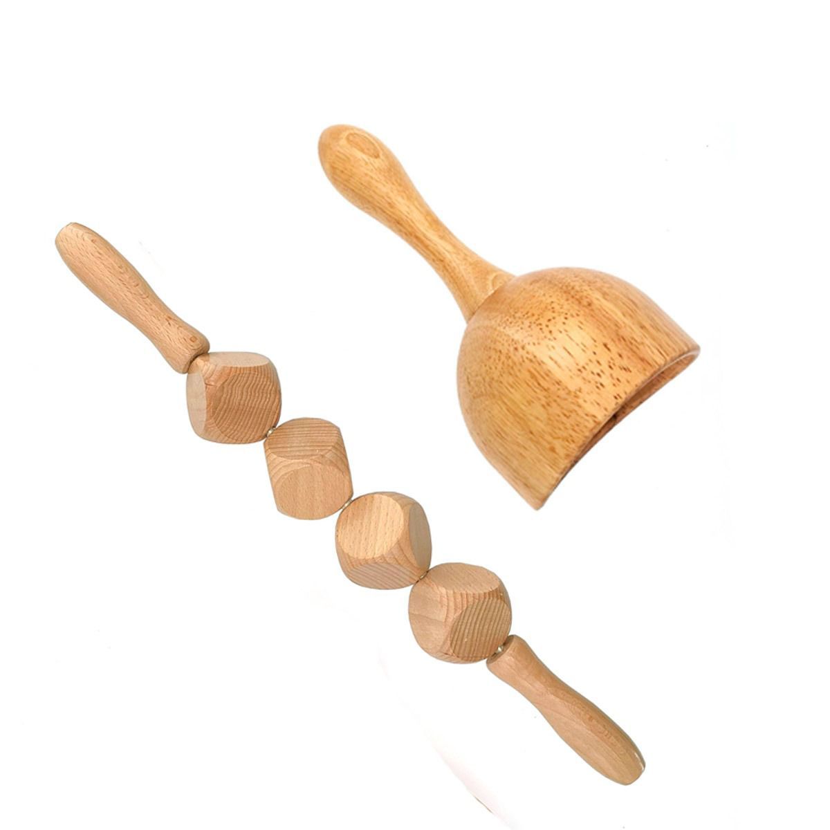 GENERICO - Juego de Herramientas Rodillo Anticelulítico y Taza Masaje de Madera