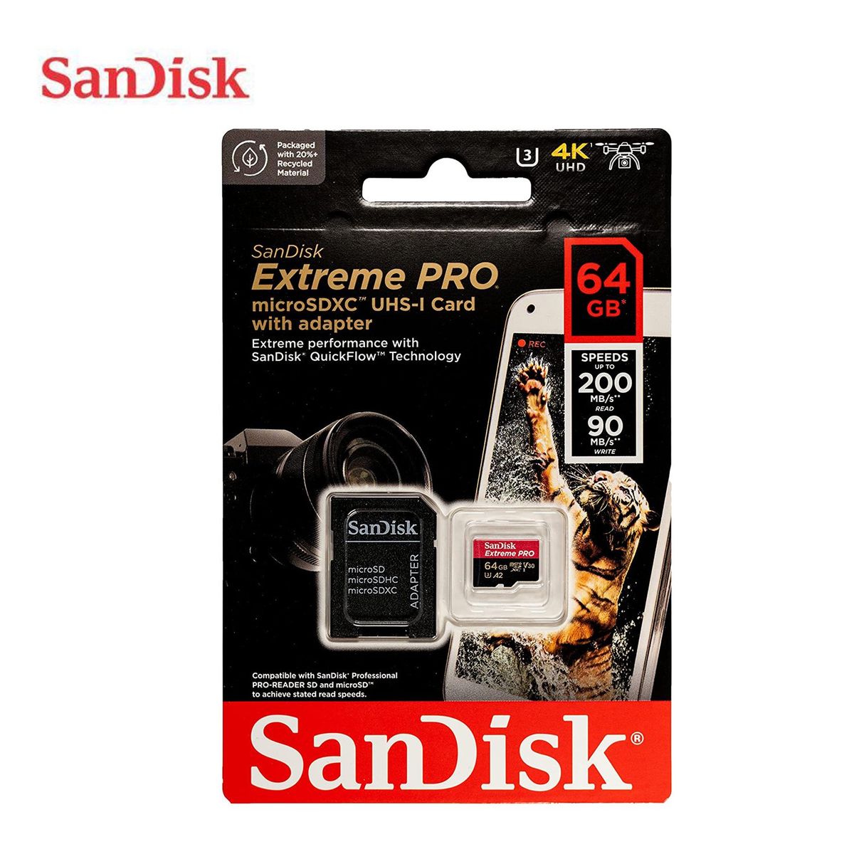 SANDISK - Memoria Micro SD Sandisk Extreme Pro 64GB 4K 200MBS A2 U3