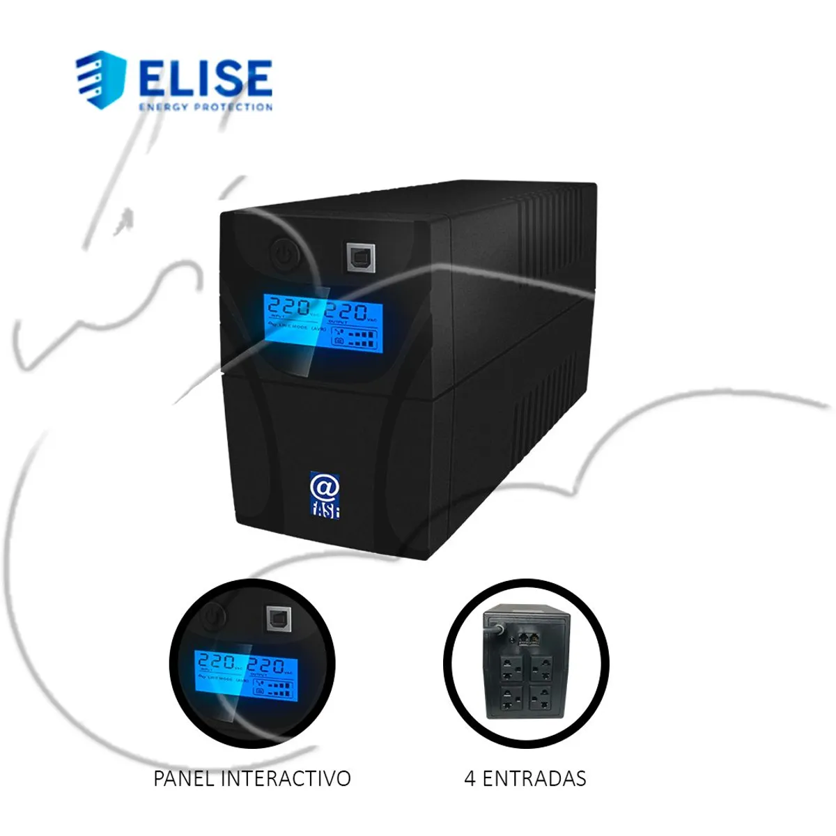 ELISE - Ups Interactivo Elise - Pantalla Lcd  Usb Hi 650va 3ra Gen