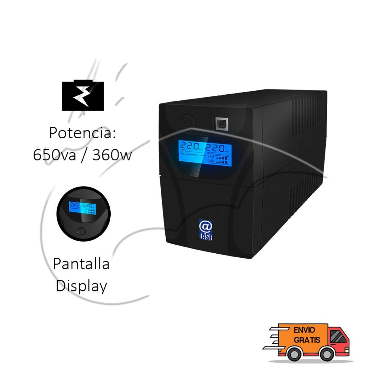 ELISE - Ups Interactivo Elise - Pantalla Lcd  Usb Hi 650va 3ra Gen