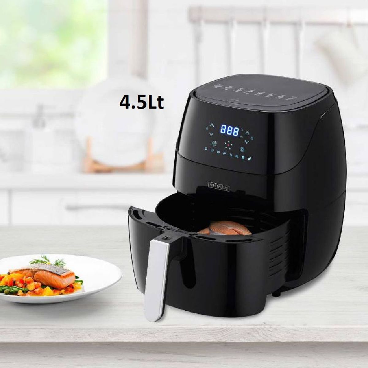 WHITELINE - Freidora de Aire Digital de 4 5L Whiteline DH-202 Negro