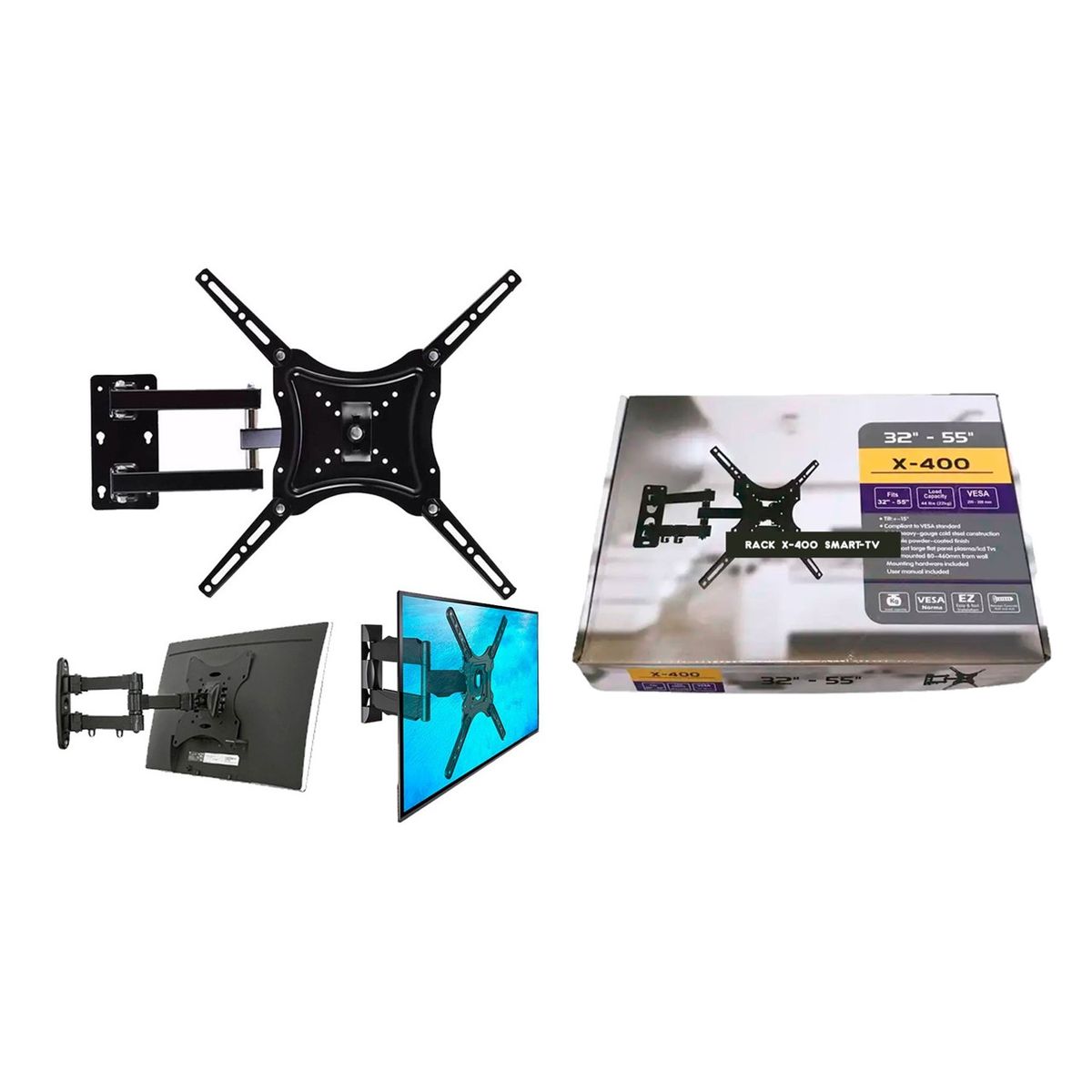 PREMIUM - Rack Soporte Para Tv Movil 32 A 55 Pulgadas Giratorio LCD LED SMART