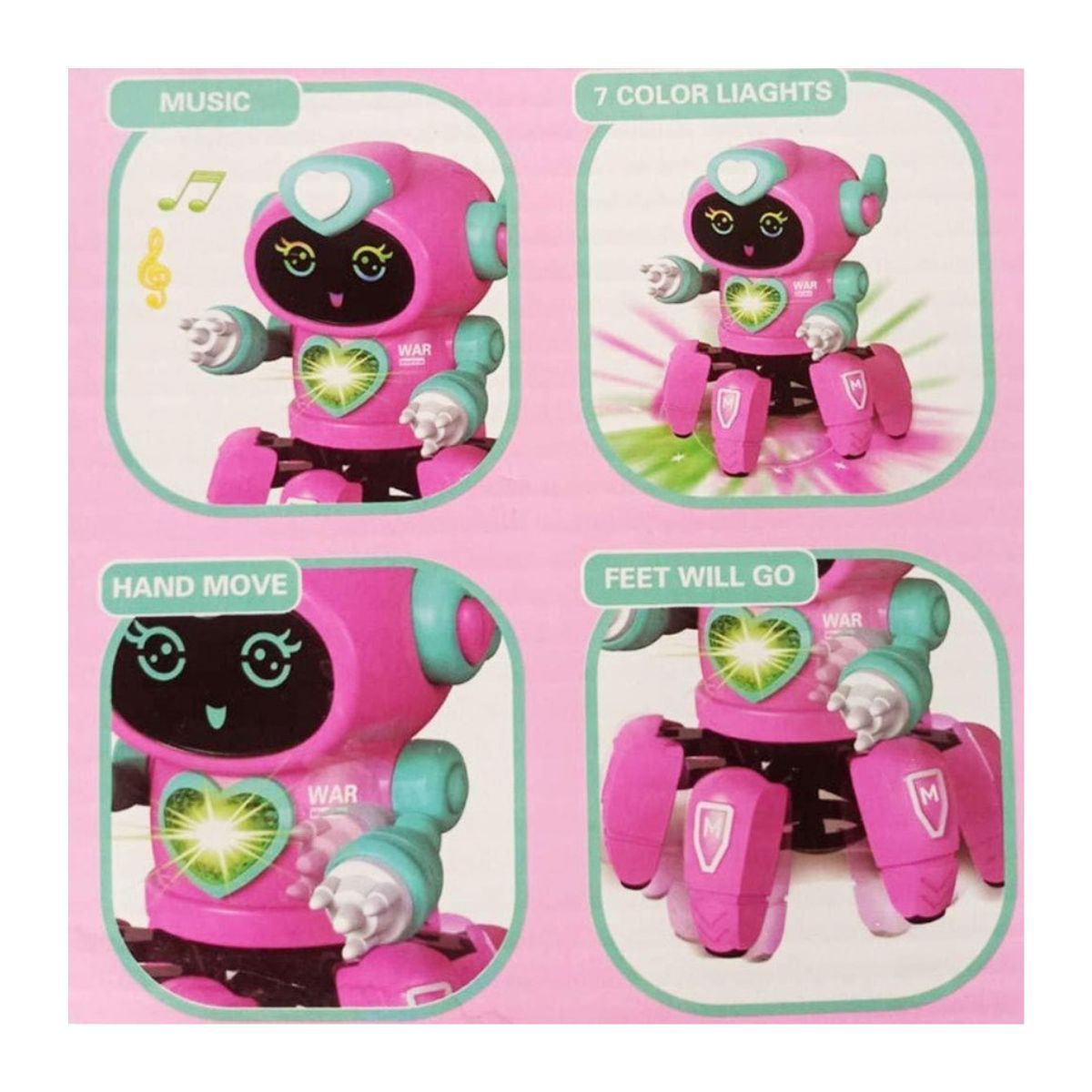 GENERICO - JUGUETE ROBOT INTERACTIVO PARA NIÑAS CAMINA LUCES Y SONIDO