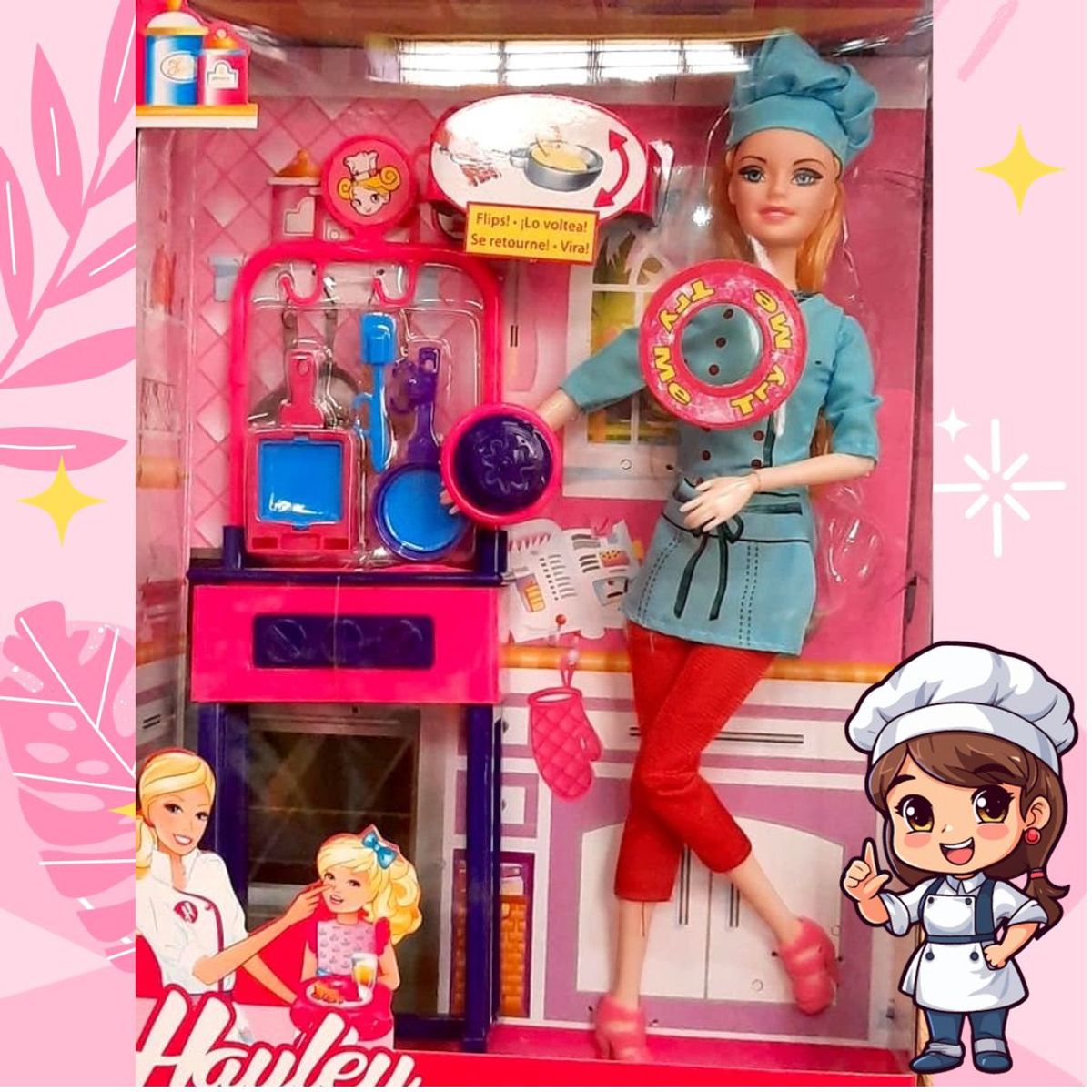 GENERICO - Muñeca Fashion Hayley Cocinera 28 cm