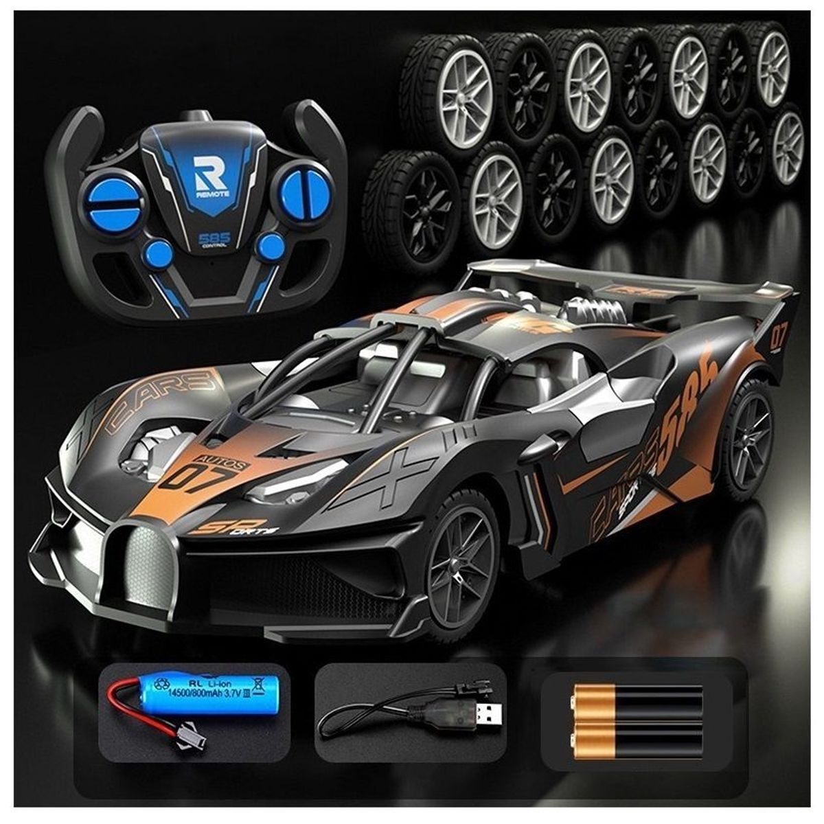 GENERICO - Auto de carreras a control remoto carro de juguete - Marrón