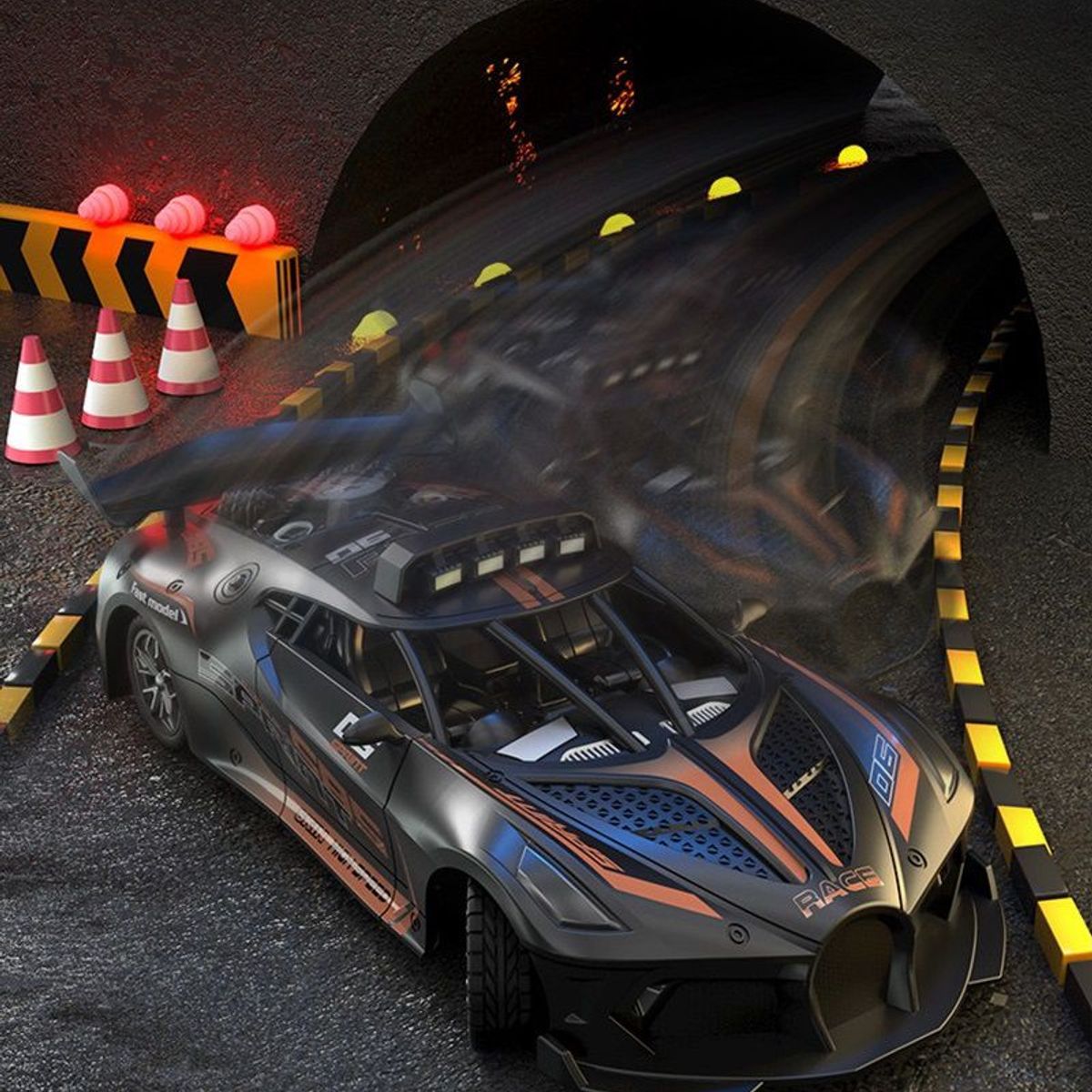 GENERICO - Auto de carreras a control remoto carro de juguete - Marrón