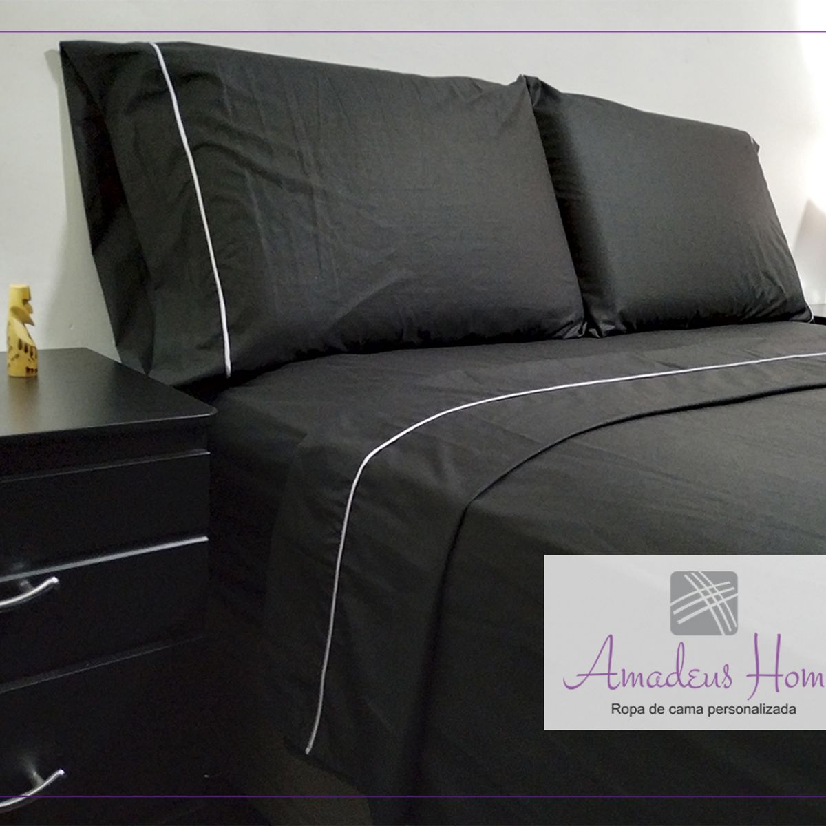 AMADEUS HOME - Set de Sábanas Queen Resistente a las lavadas Algodón Peruano