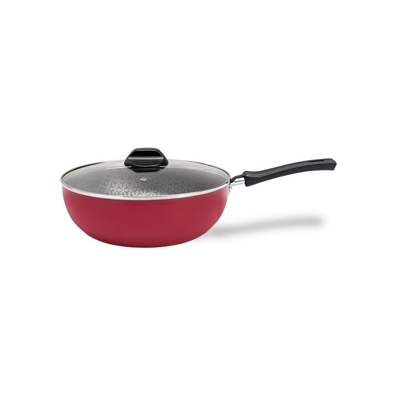 BRINOX - Wok Con Tapa 28cm 4.1L Brinox Anis Rojo
