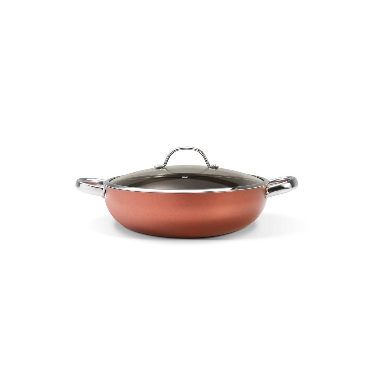 BRINOX - Wok Con Tapa y Manijas 28cm 3.55L Brinox Curry Cobre