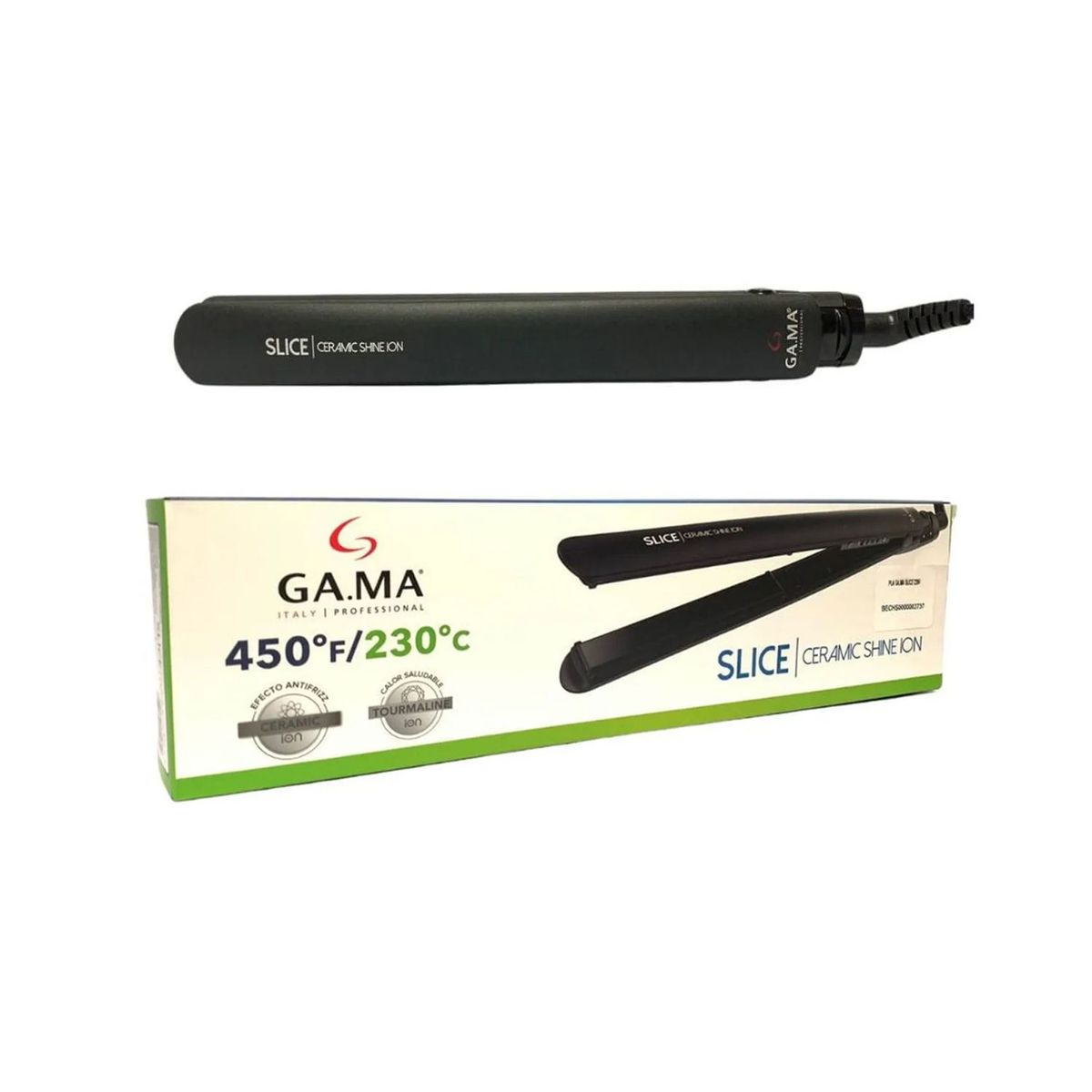 GAMA - Alisadora Gama Slice 2737 Ceramic ion tourmaline 230ºC placas 120x25mm