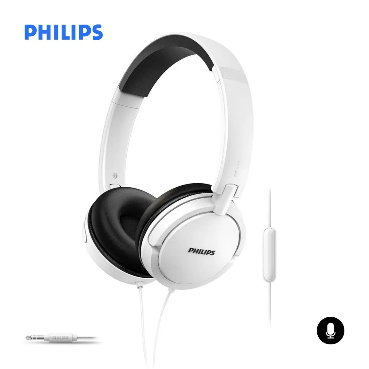 PHILIPS - Audífonos Philips Extra Bass Con Micrófono SHL5005 Blanco
