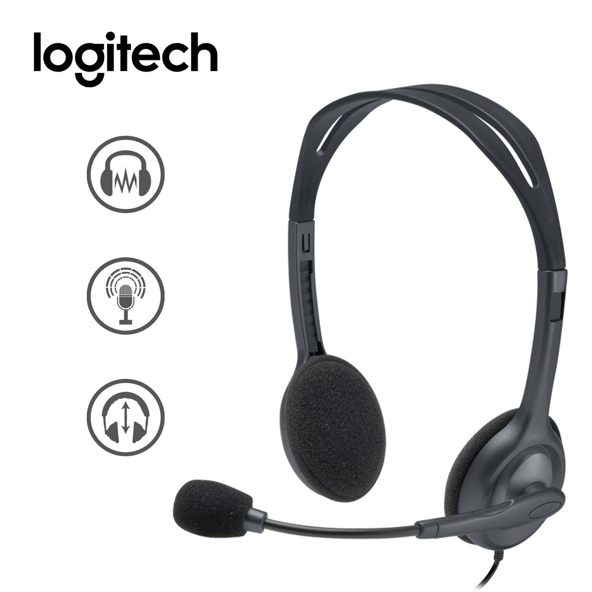 LOGITECH - Audífonos Con Micrófono Logitech H111 para Laptop Negro