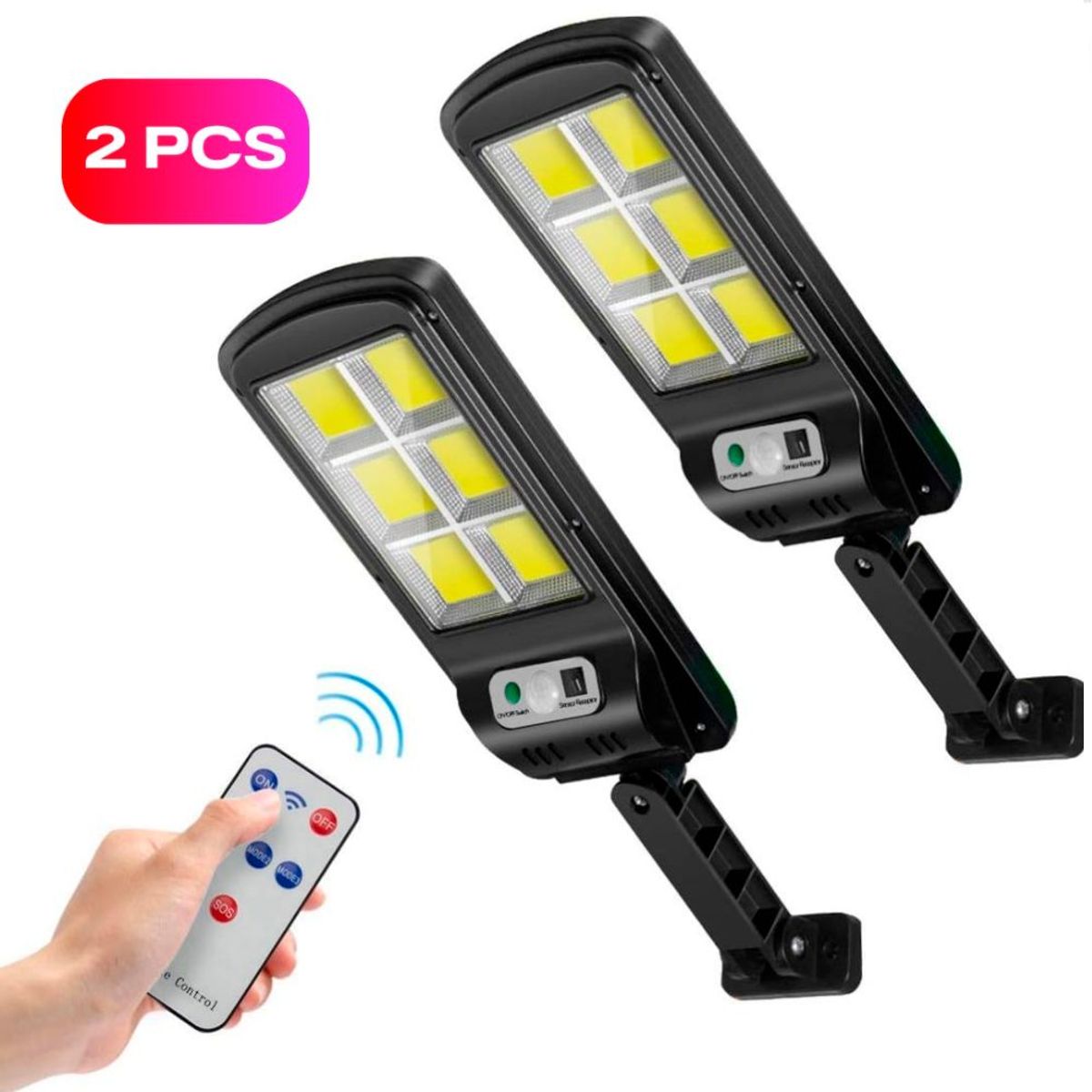 GENERICO - Lamparas Solares de Exterior Dobles Iluminaciòn Led con Control