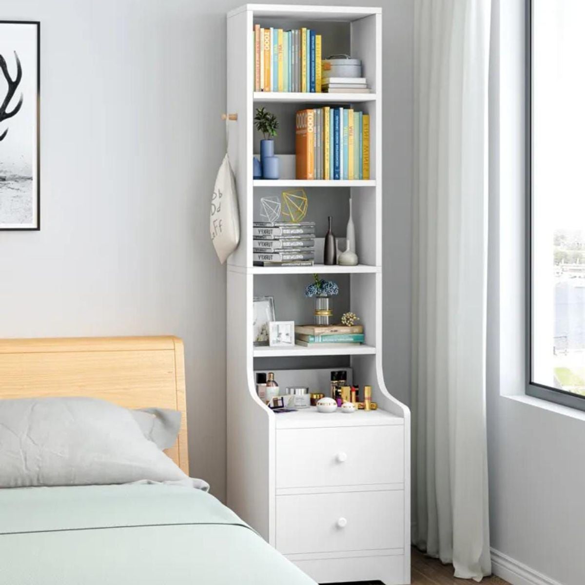 NACION MUEBLES - Velador con Estante Bambi