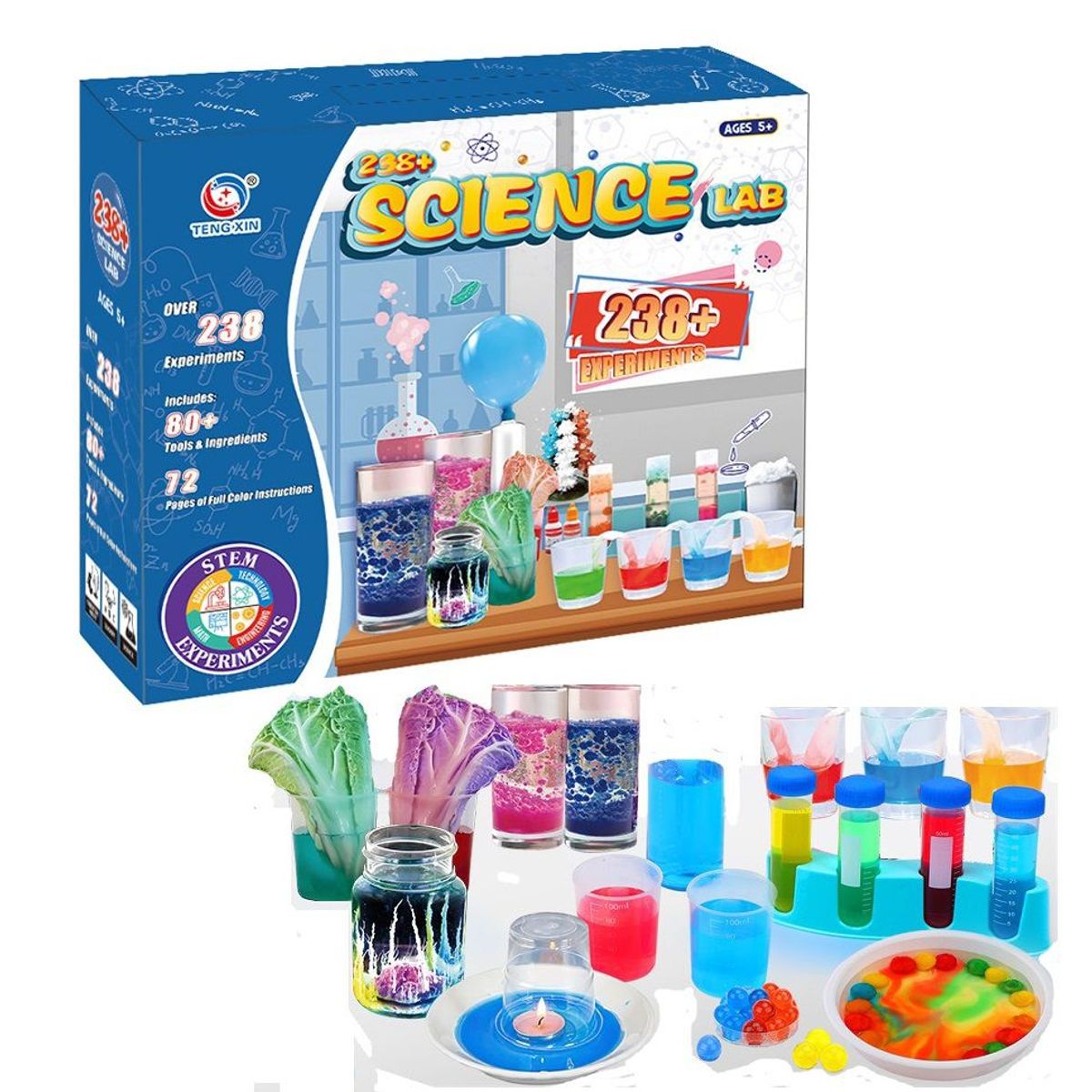 GENERICO - Kit de laboratorio  experimentos para niños - Ciencias