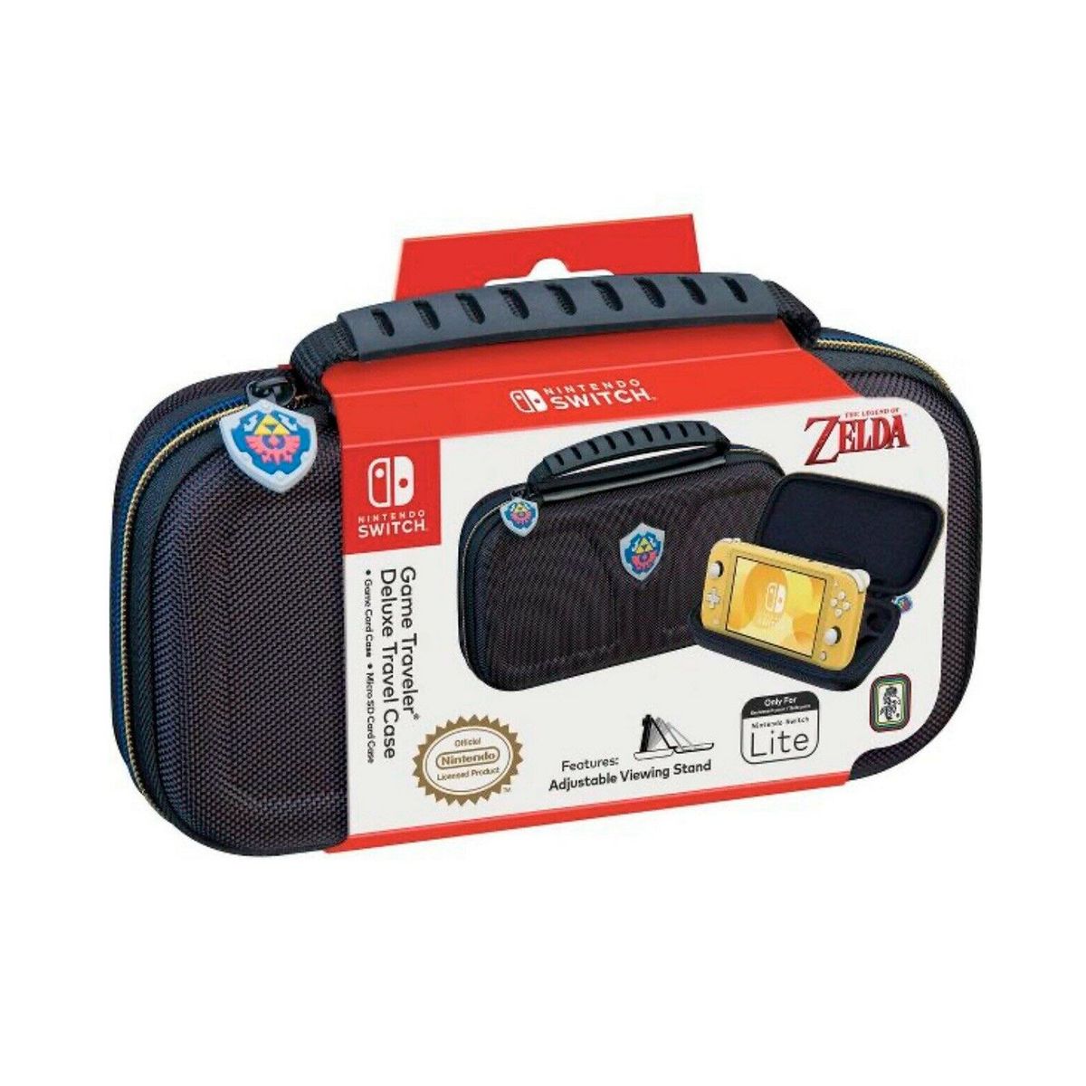 NINTENDO - Estuche Game Traveler Deluxe Nintendo Switch Lite Hyrule Shield Negro