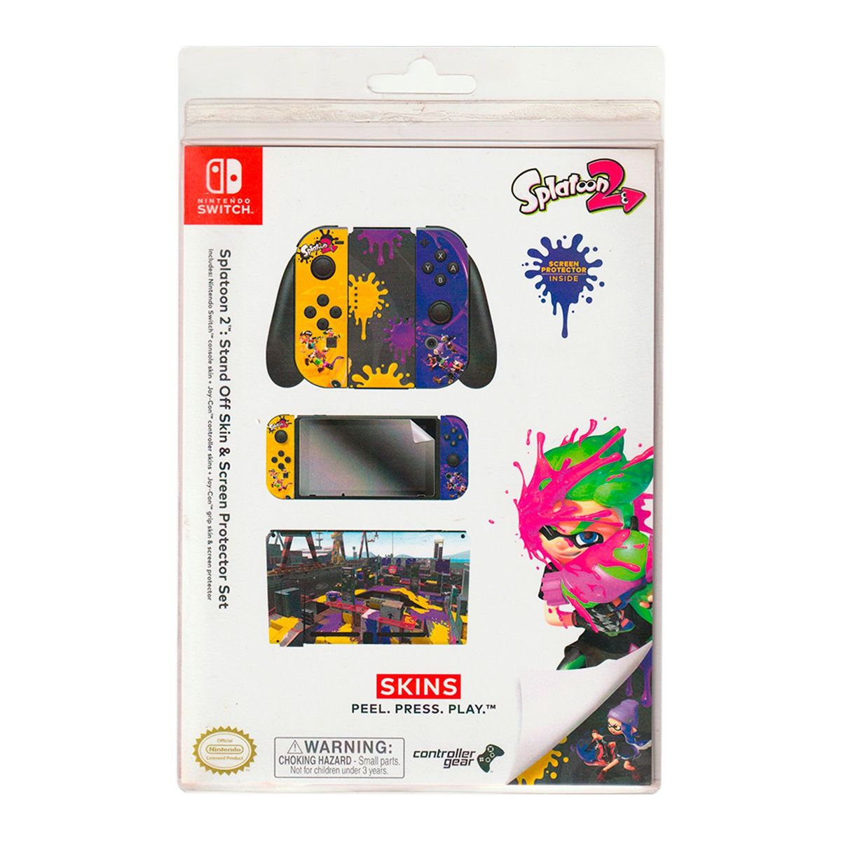 NINTENDO - Skin y Protector Set Nintendo Switch Splatoon 2 Stand Off