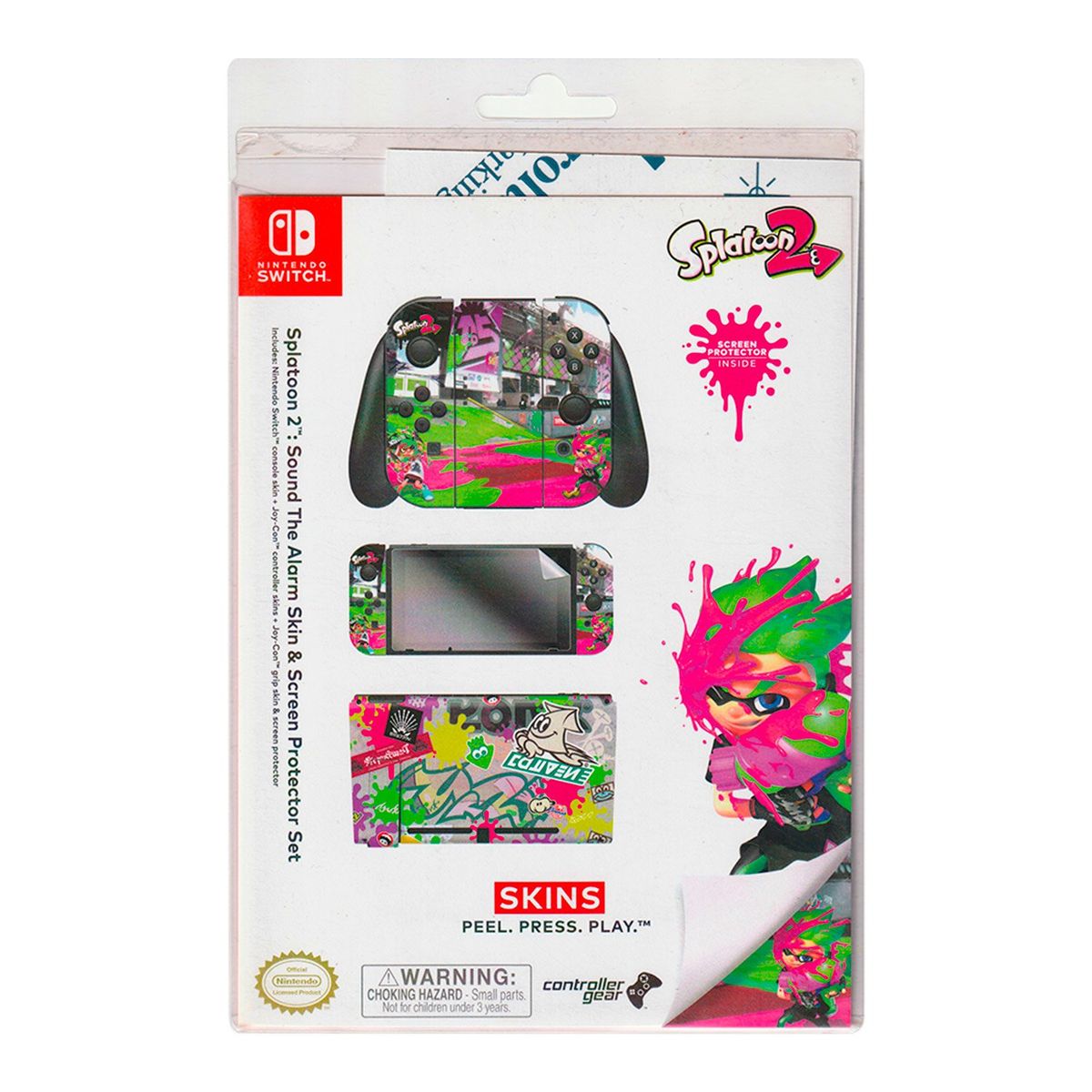 NINTENDO - Skin y Protector Set Nintendo Switch Splatoon 2 Sound The Alarm