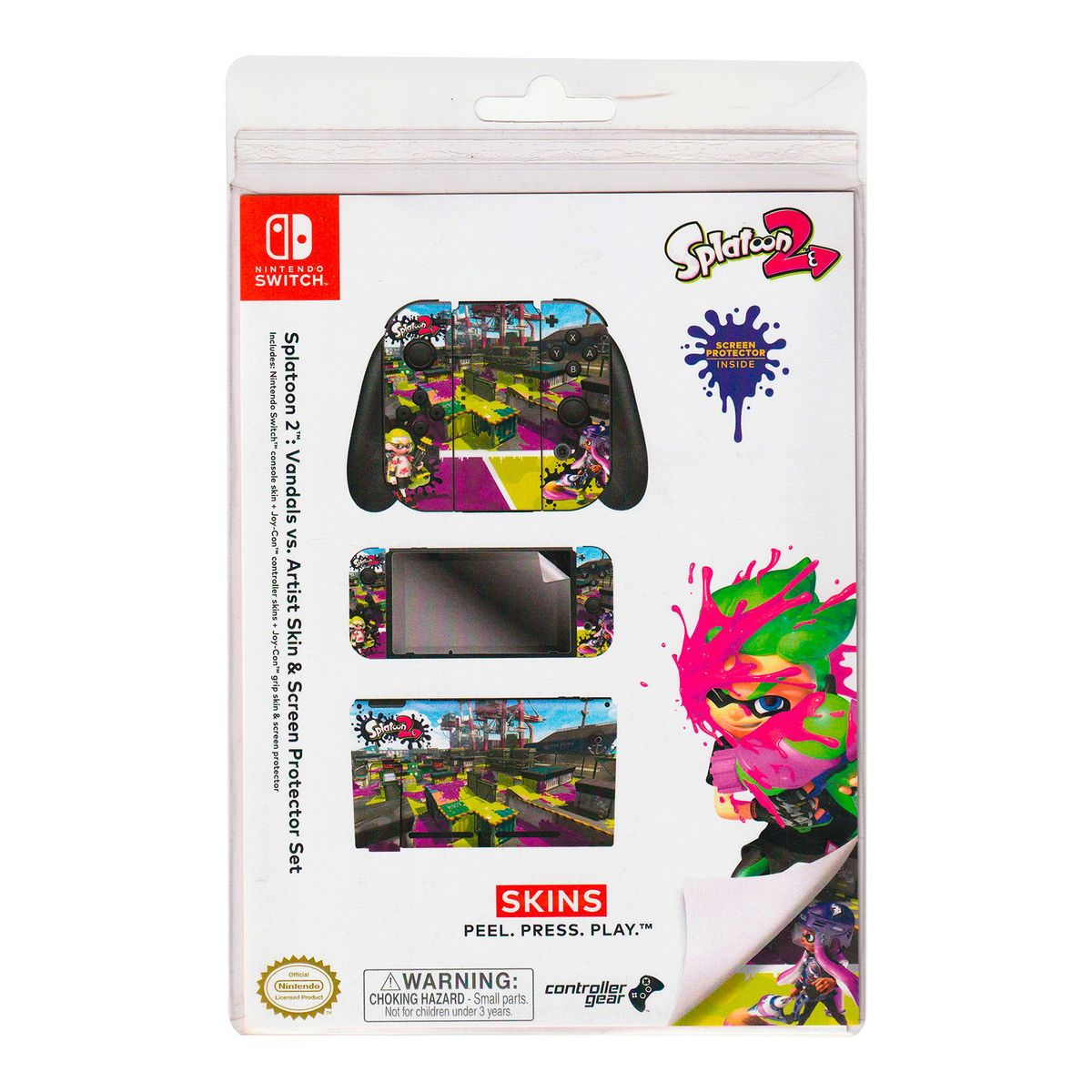 NINTENDO - Skin y Protector Set Nintendo Switch Splatoon 2 Vandals vs Artist