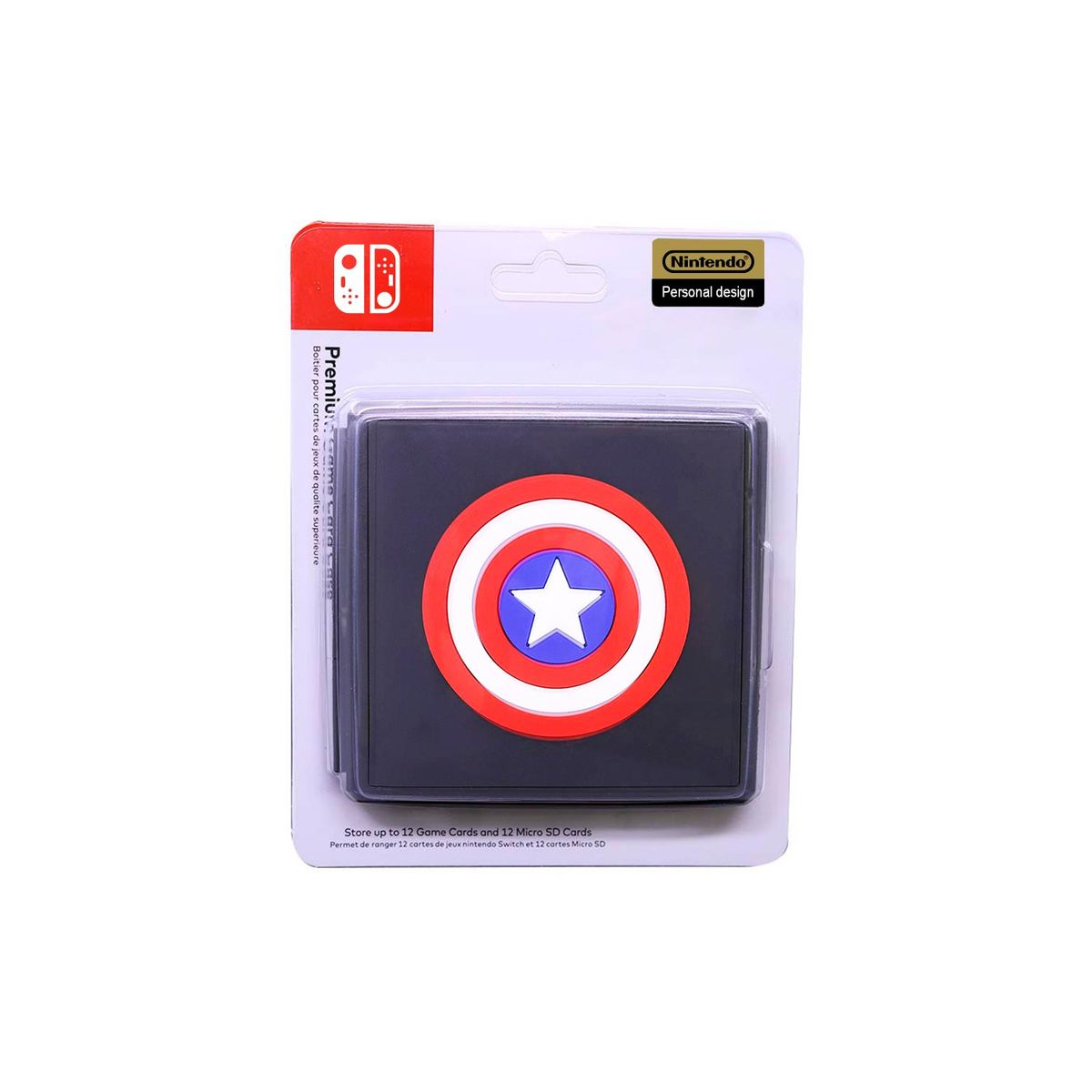 GENERICO - Estuche Porta Juegos Capitán America Black Nintendo Switch