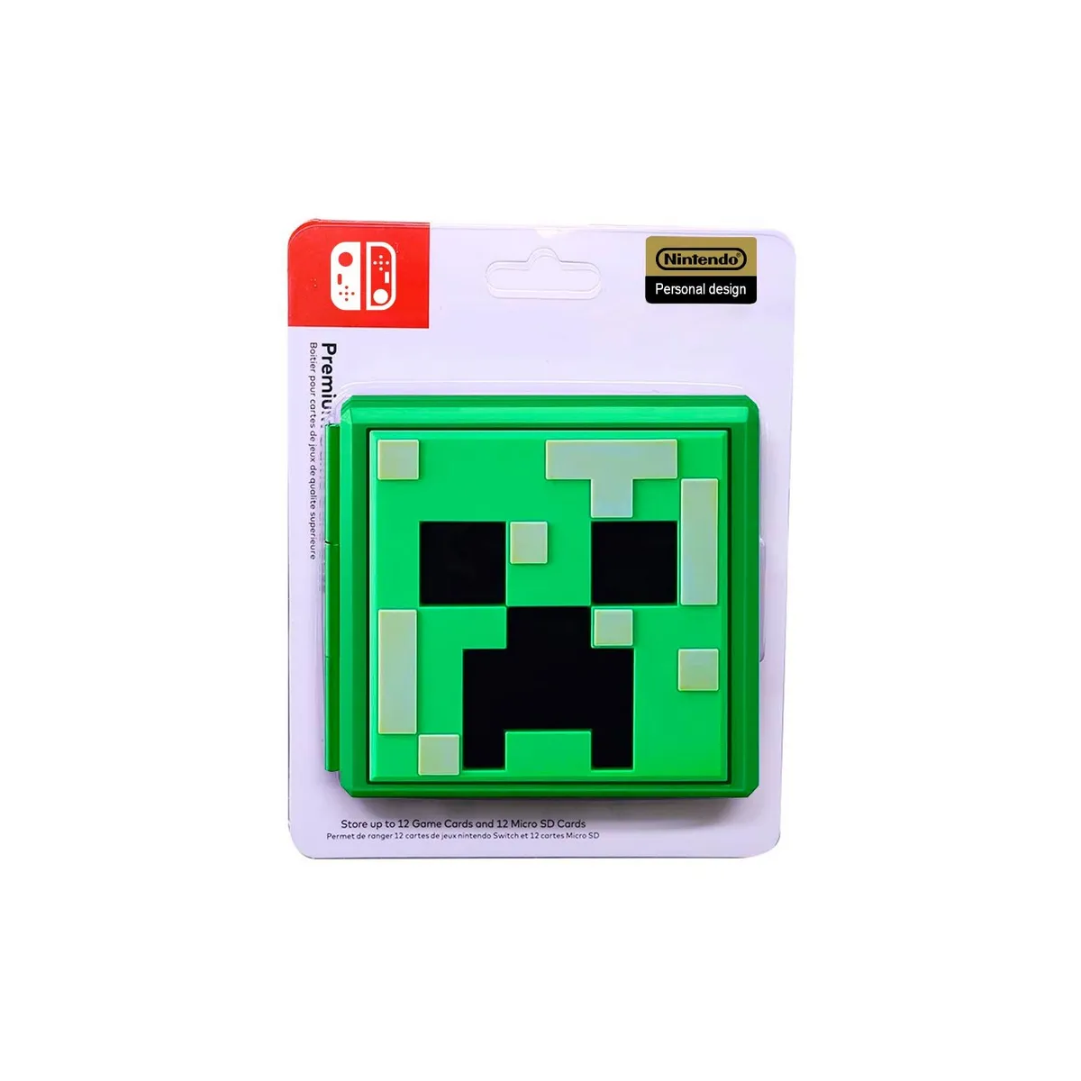 GENERICO - Estuche Portajuegos Minecraft Verde Nintendo Switch