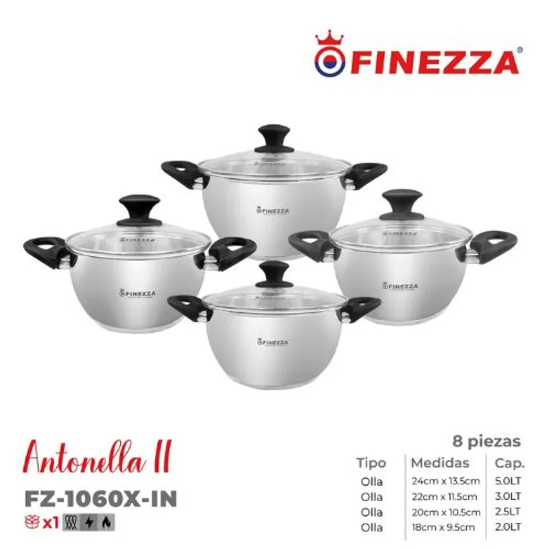FINEZZA - SET DE OLLAS ACERO INOXIDABLE FZ-1060X-IN