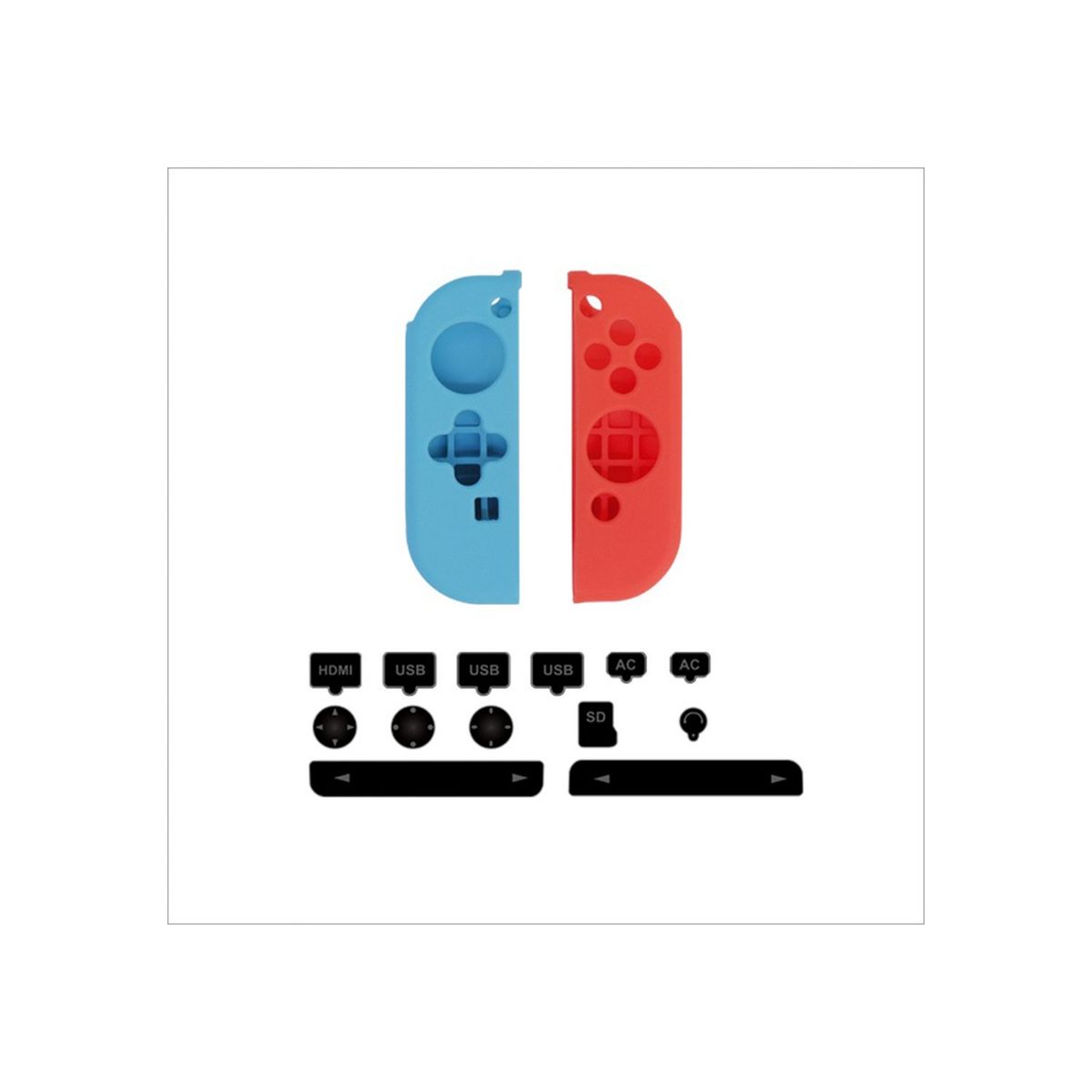 DOBE - Kit Protector Dobe Silicona Para Joy Con N-switch + Antipolvo Ryc